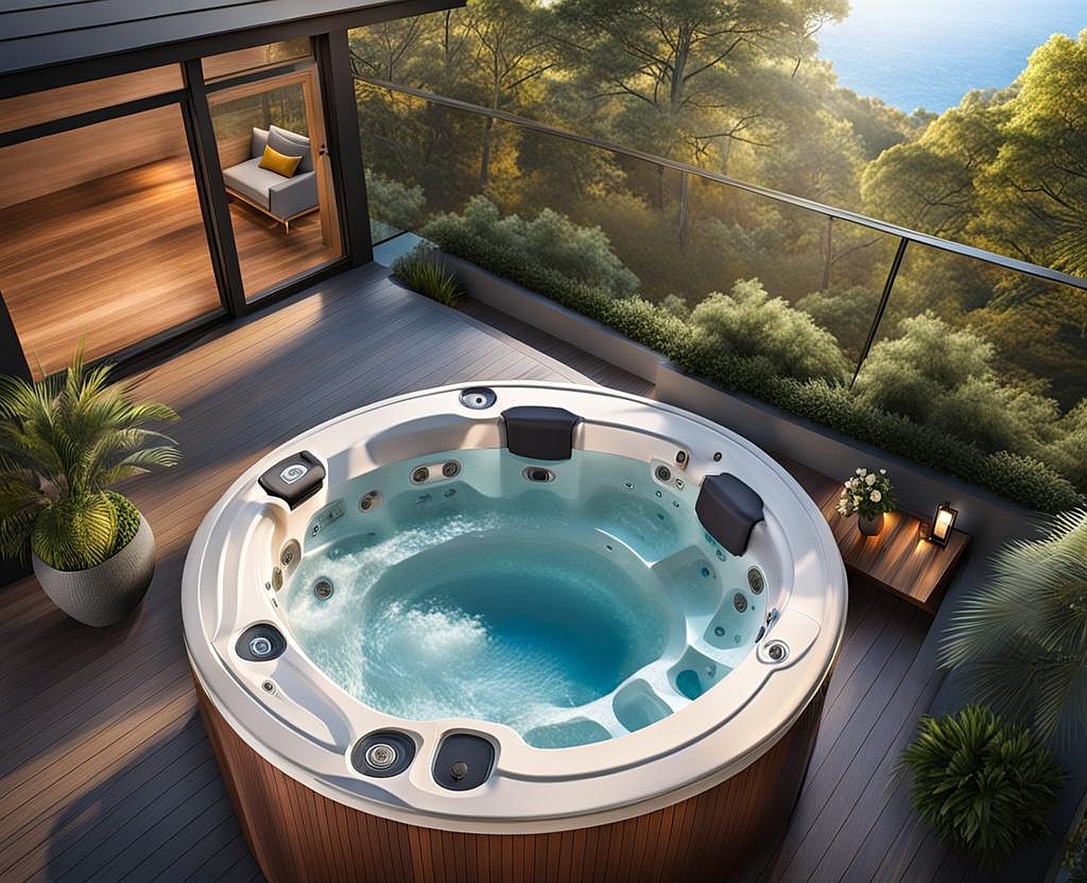 4 person hot tub size