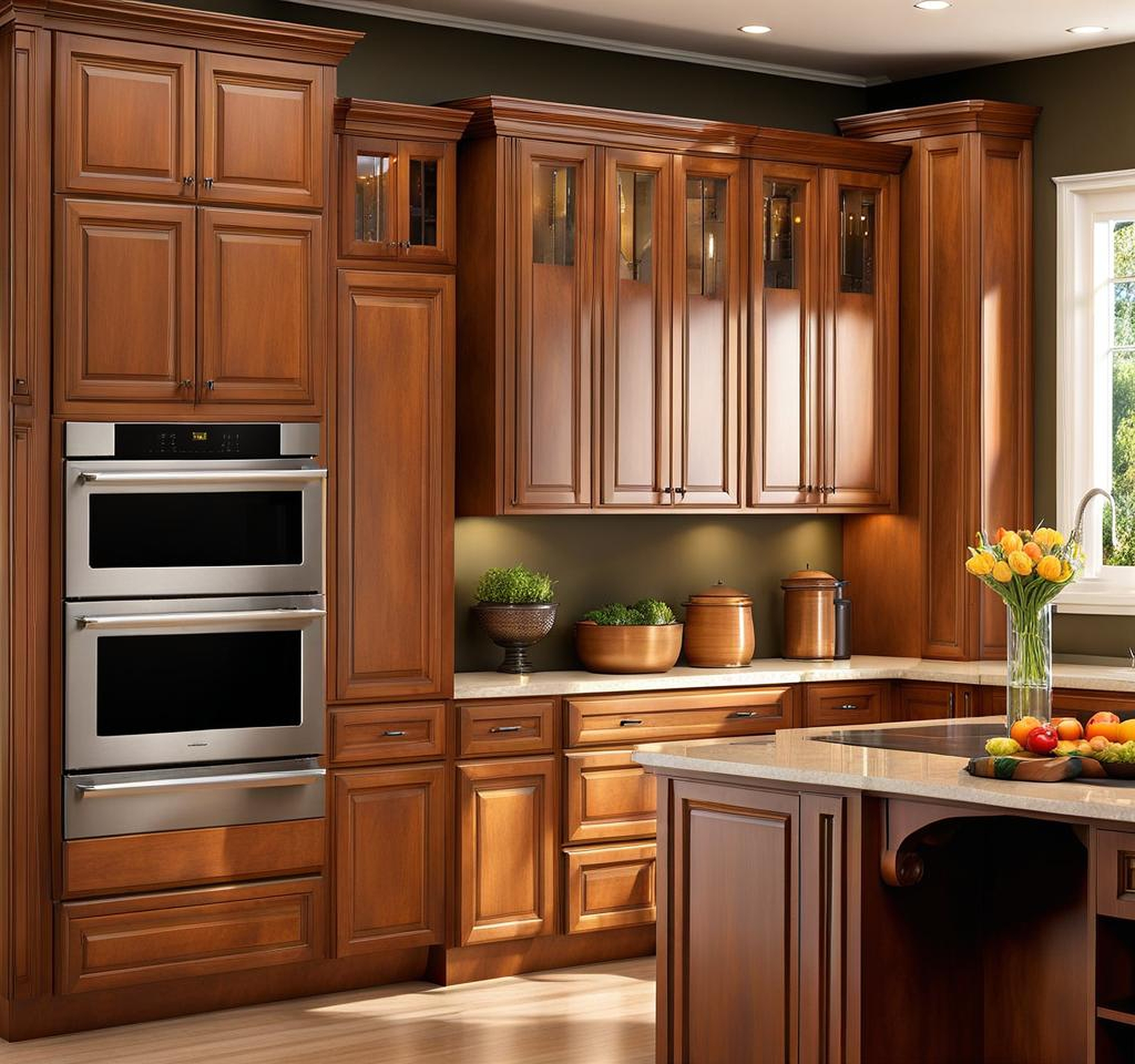 Soaring Kitchen Design with 42 Inch Tall Cabinets