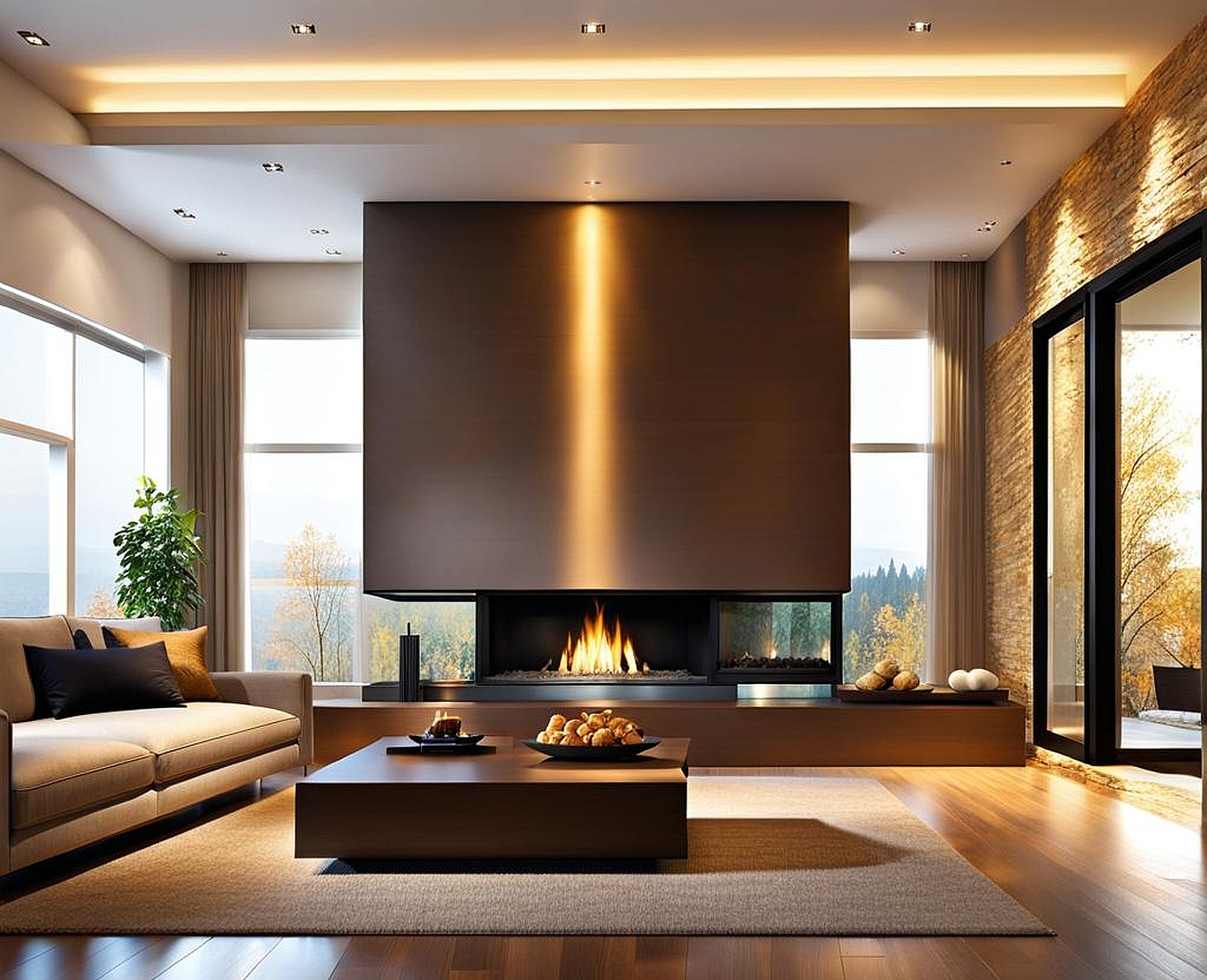 high ceiling fireplace wall ideas