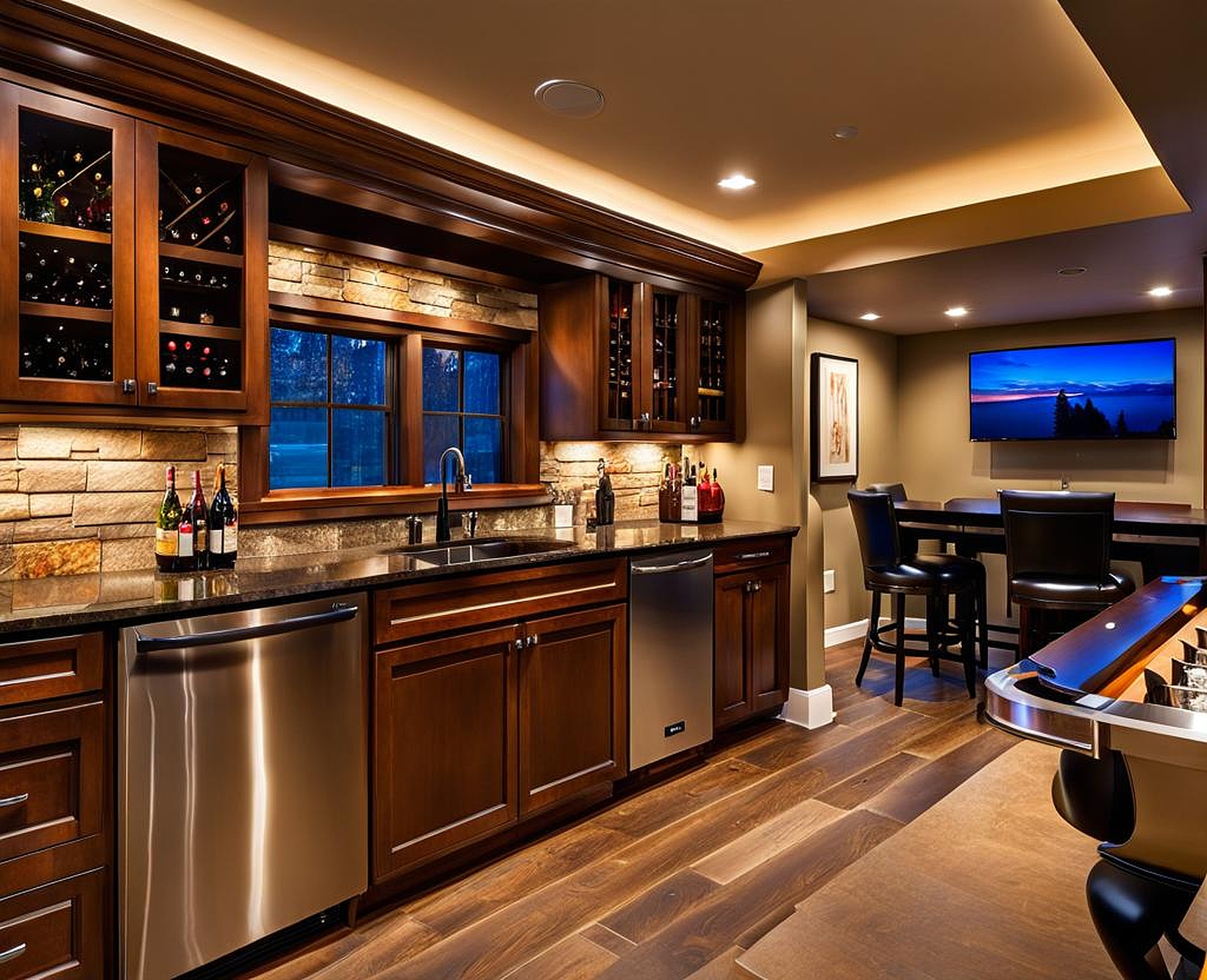 basement kitchen and bar ideas