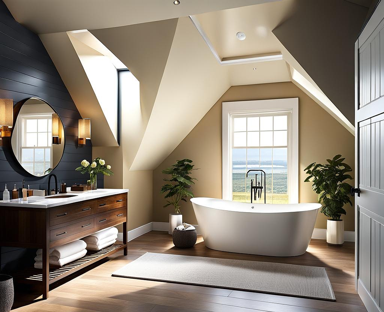 bathrooms with sloped ceilings