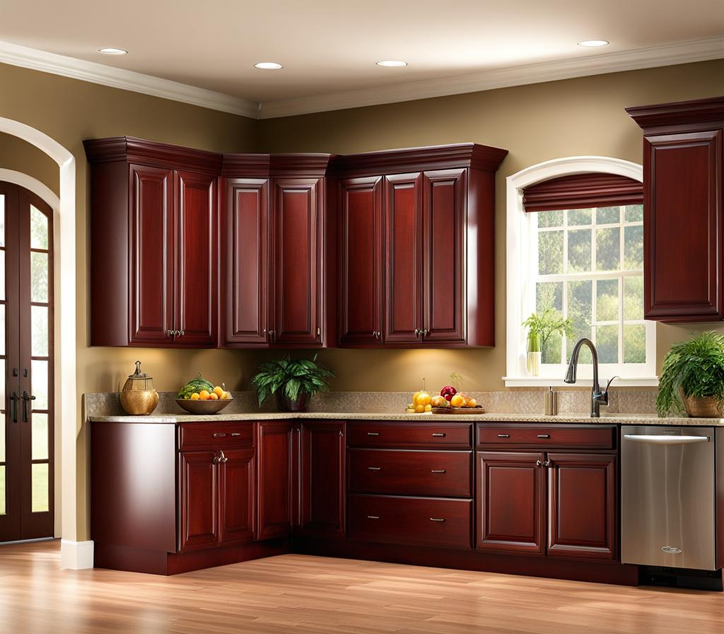 paint color with cherry cabinets