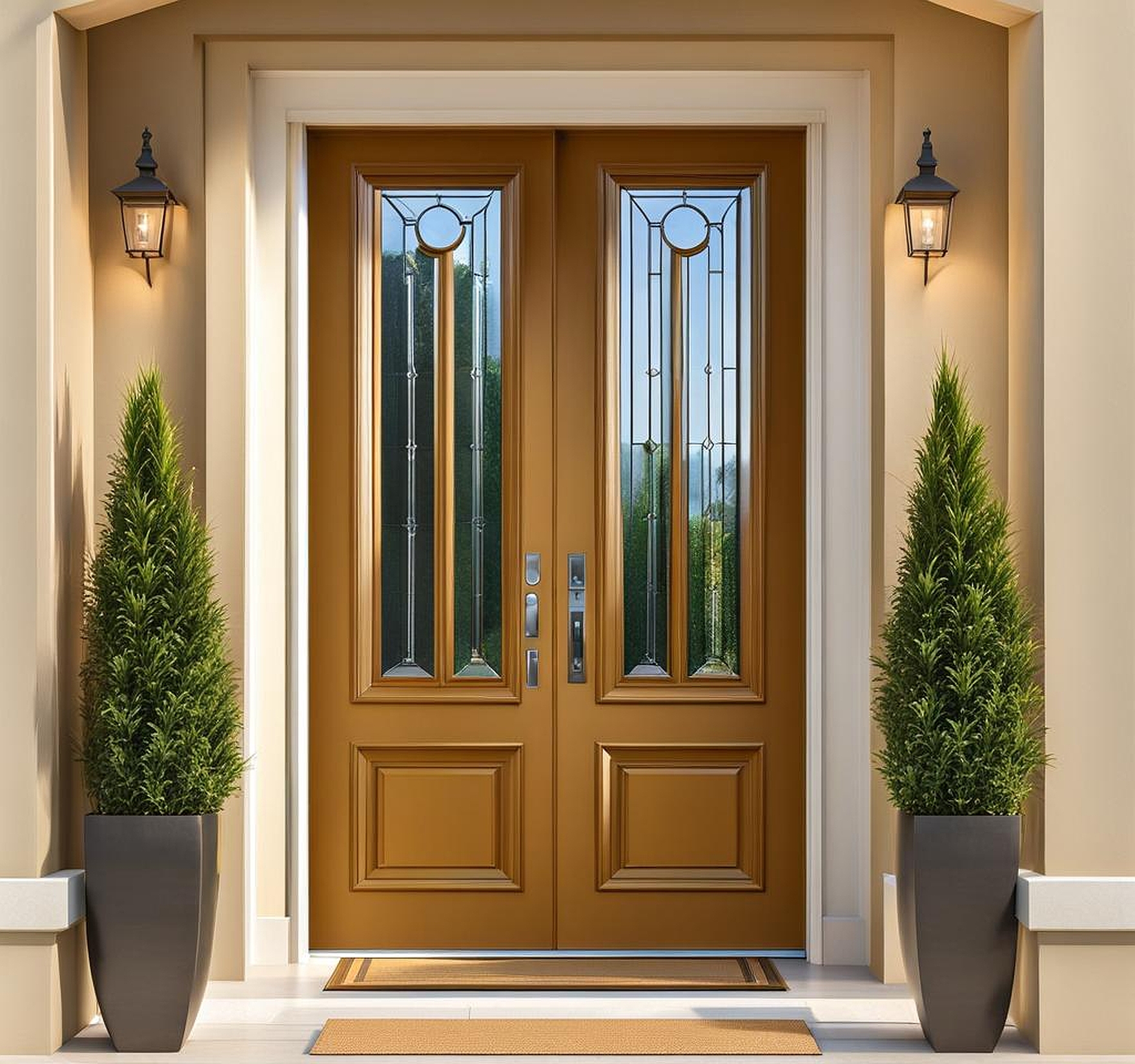 Front Door Colours that Blend with a Beige House Exterior