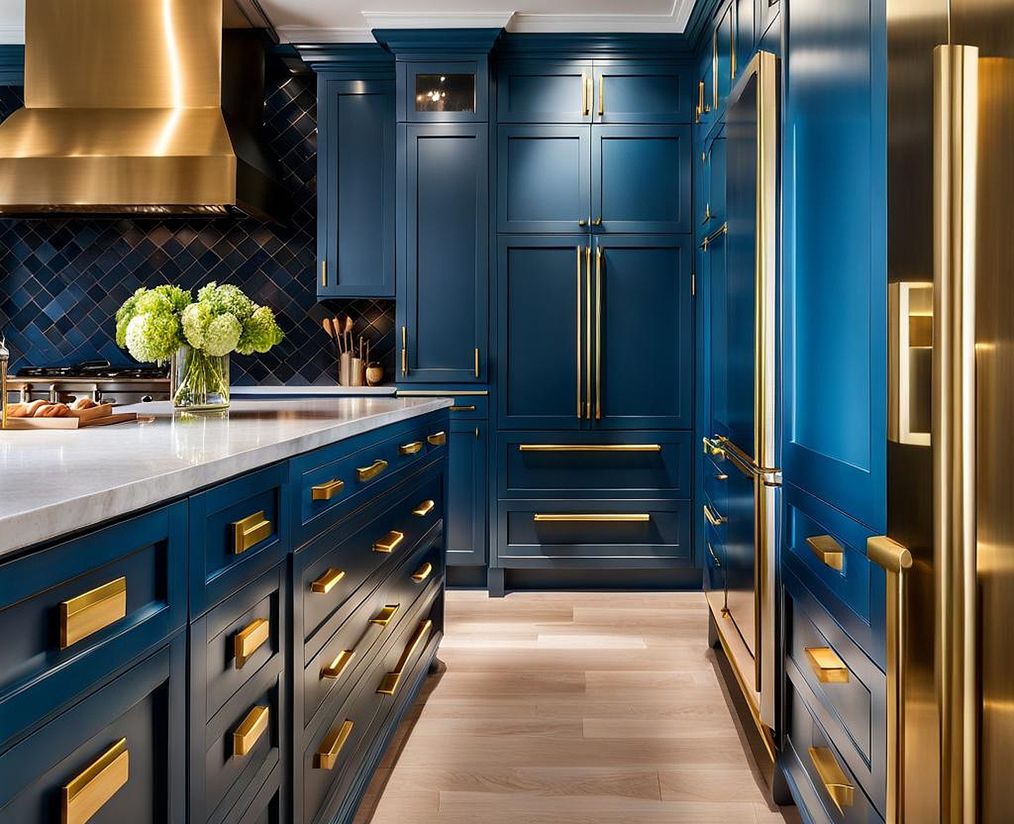 Best Practices For Installing Blue Cabinets With Brass Hardware