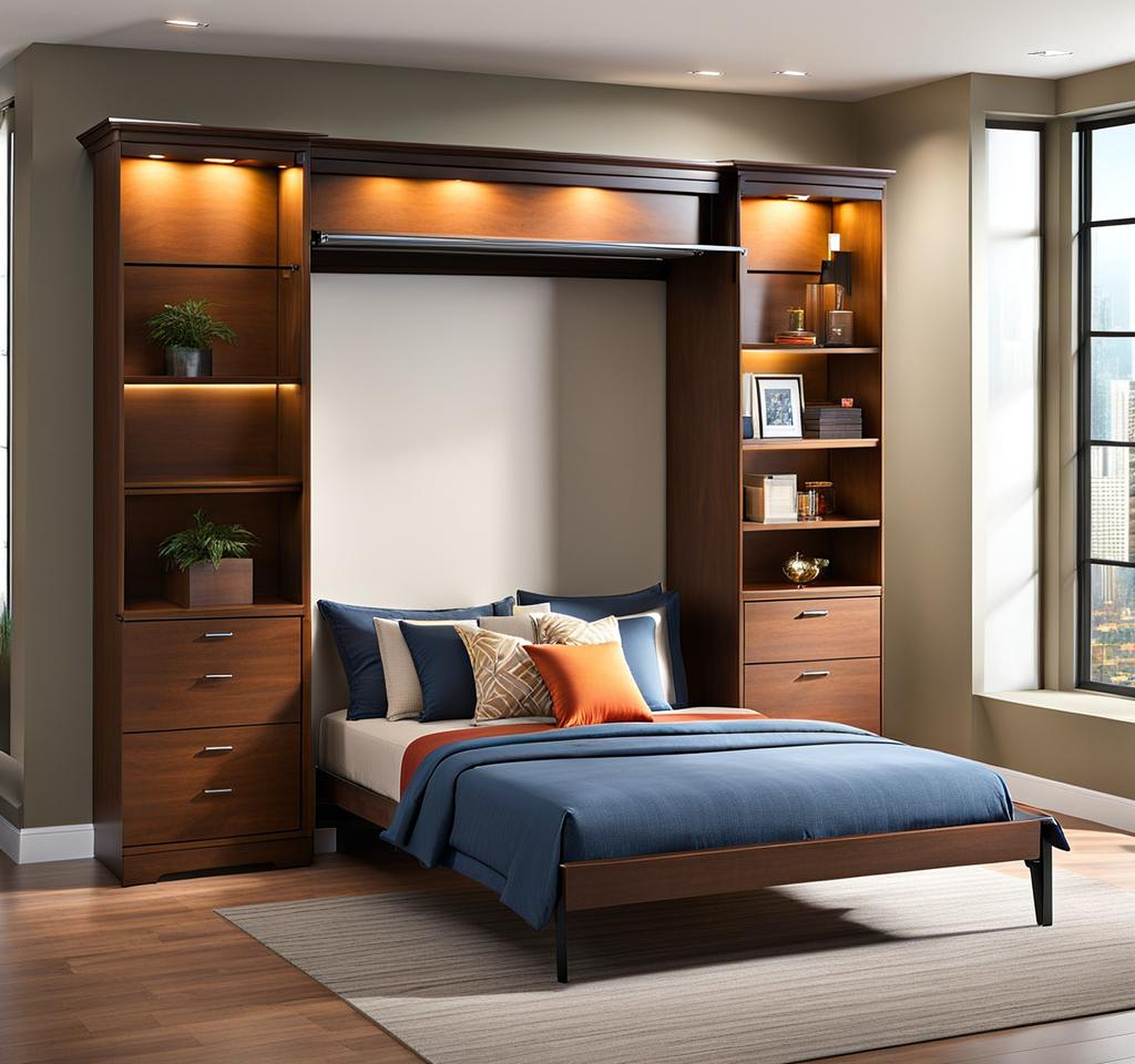 full size murphy bed dimensions