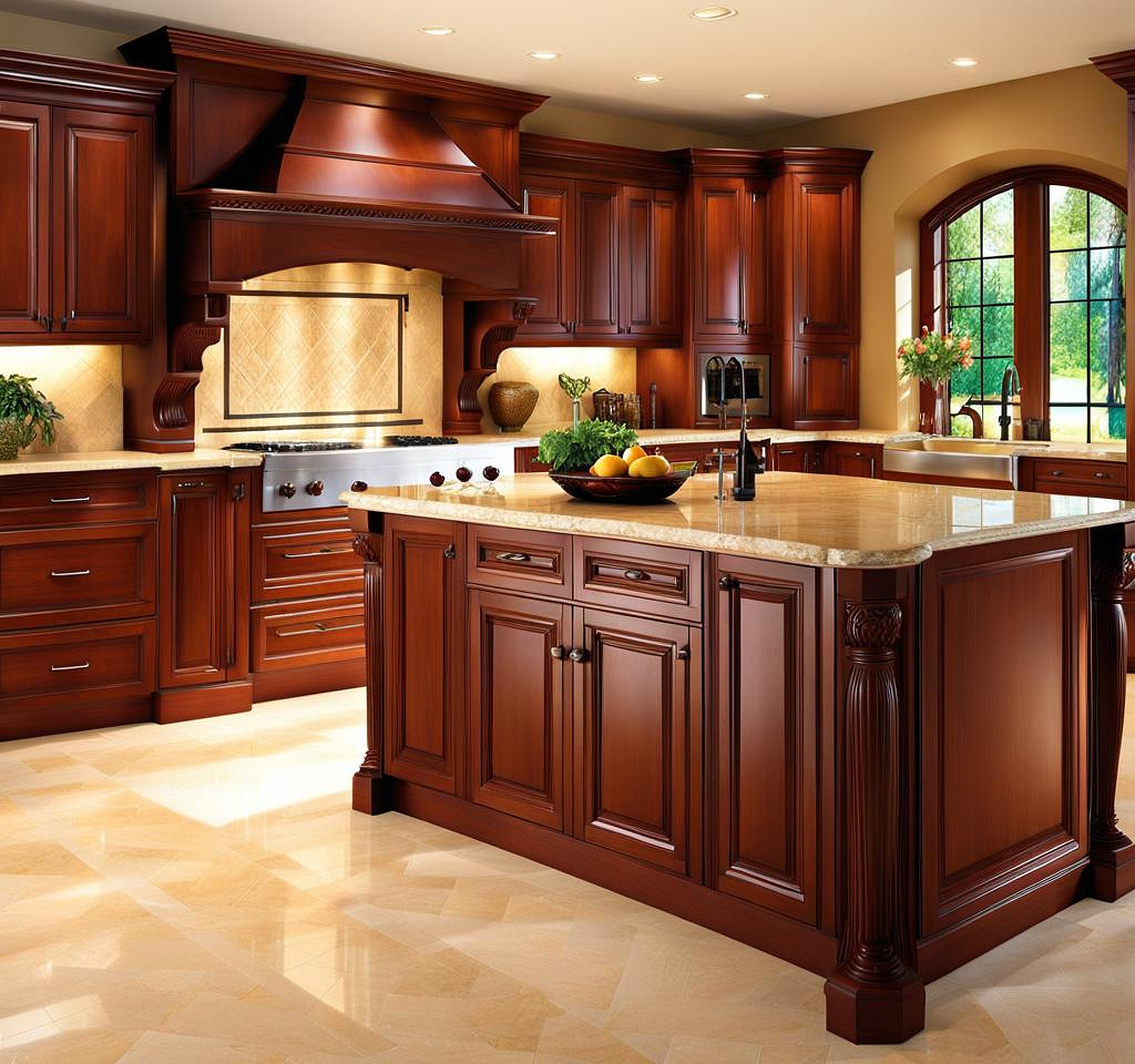 kitchens with cherry cabinets