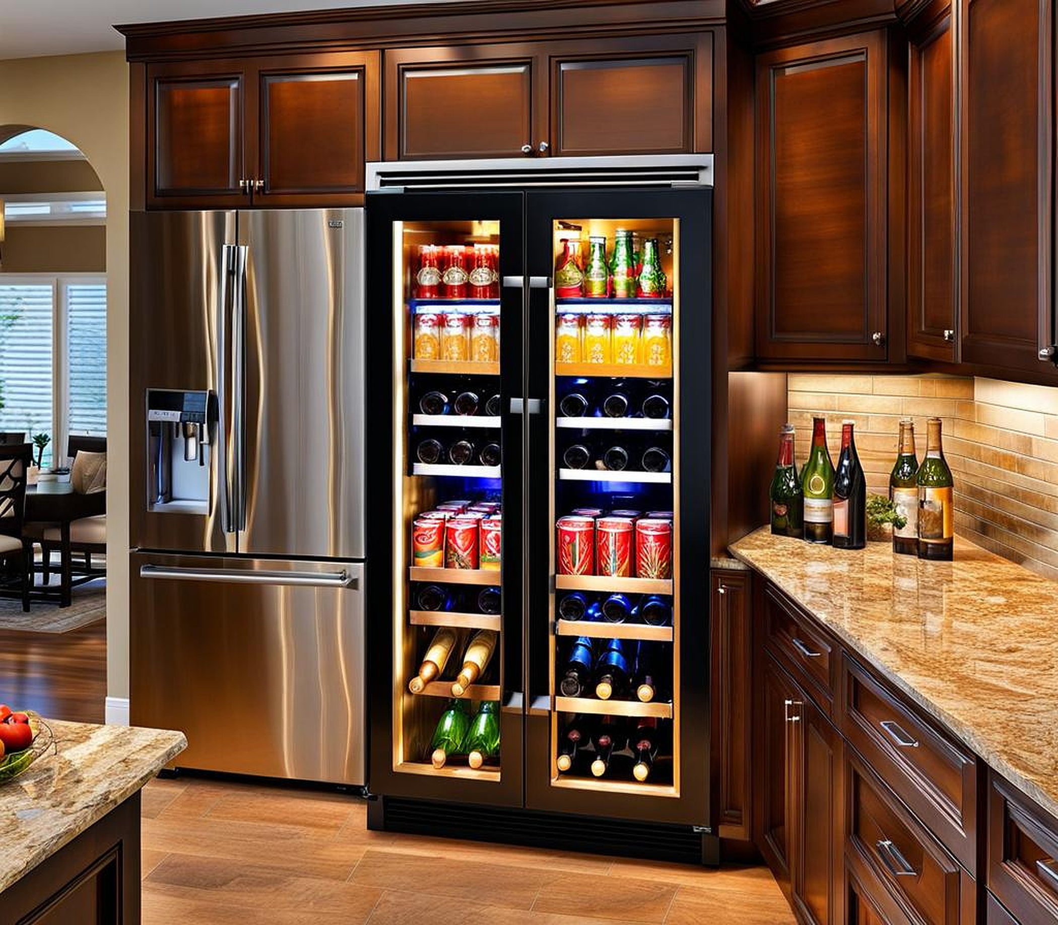 beverage center in kitchen