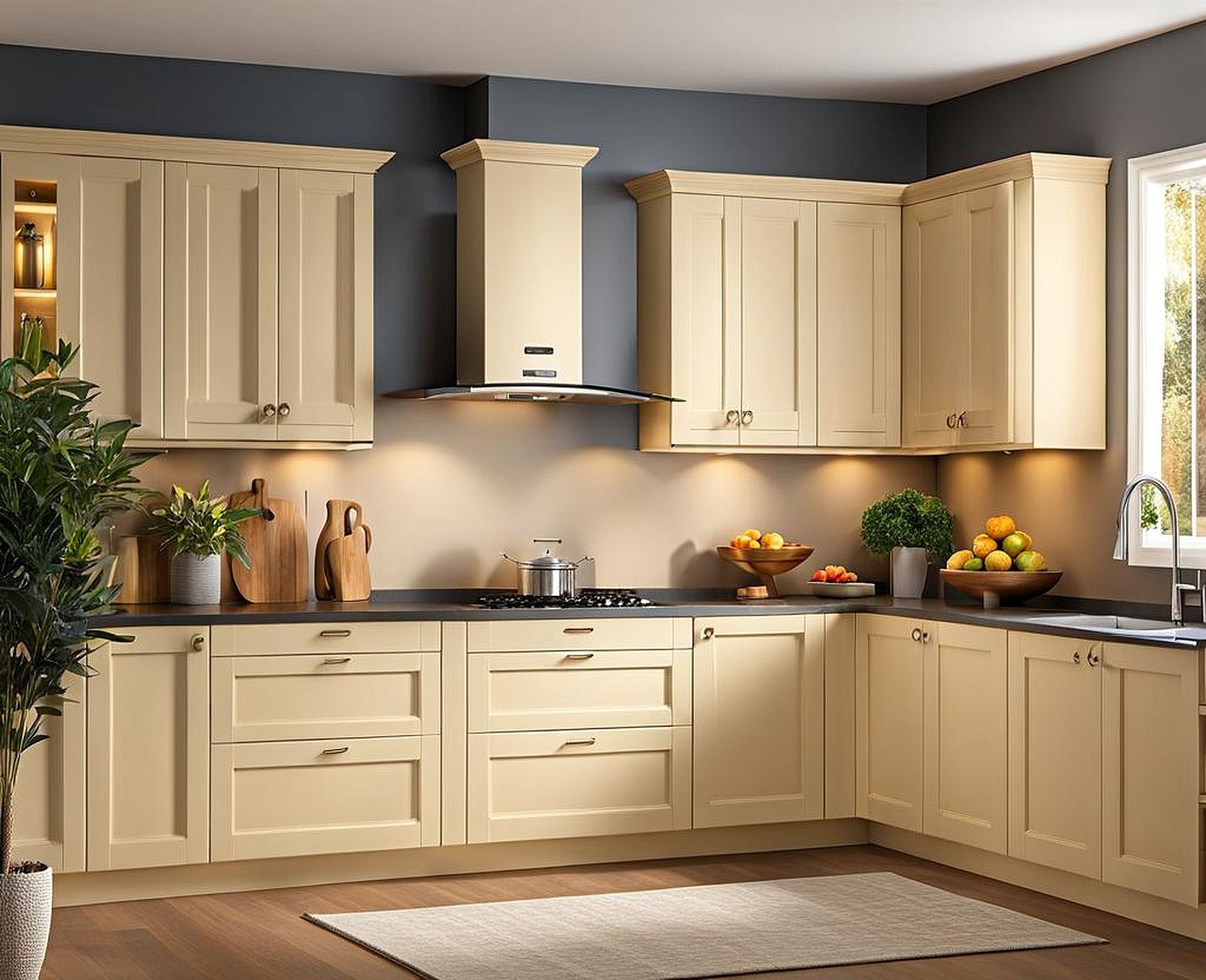 best wall color for cream cabinets