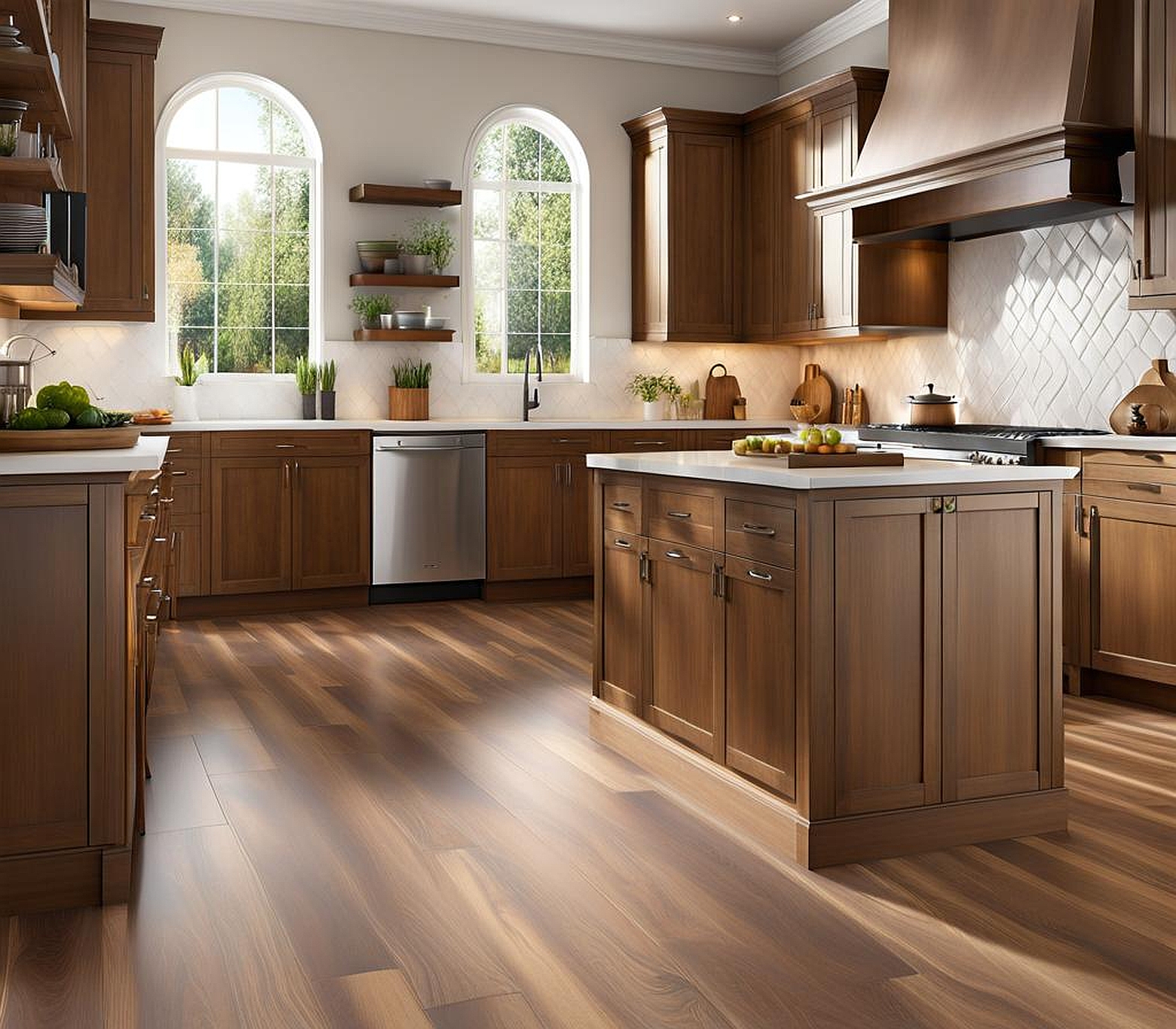 kitchens with laminate floors