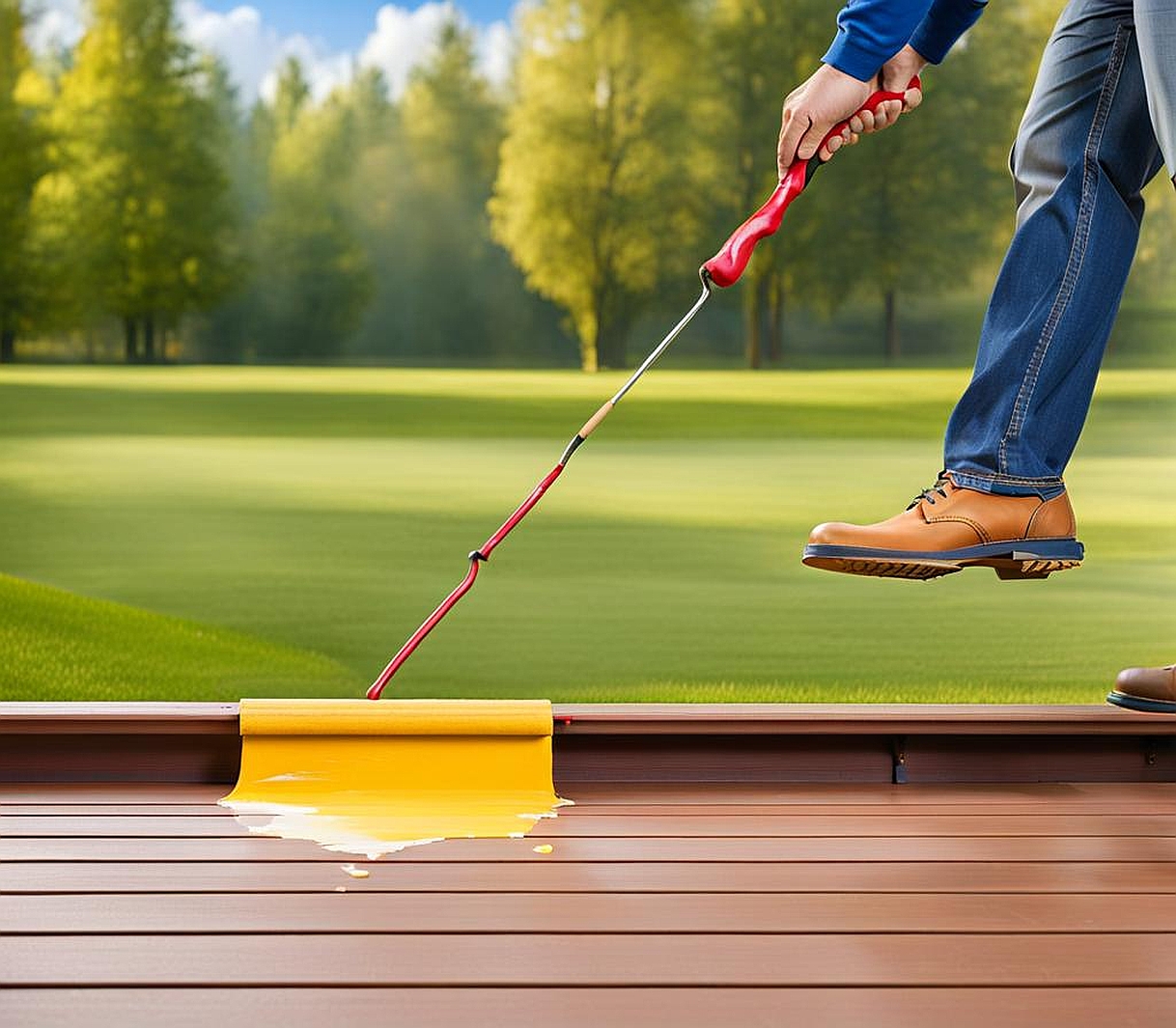 how to paint a deck with a roller