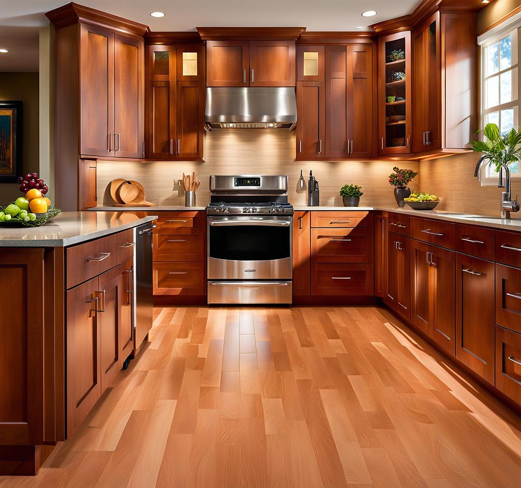 Cherry Kitchen Cabinets with Light Finish Create a Unique and Stylish Space