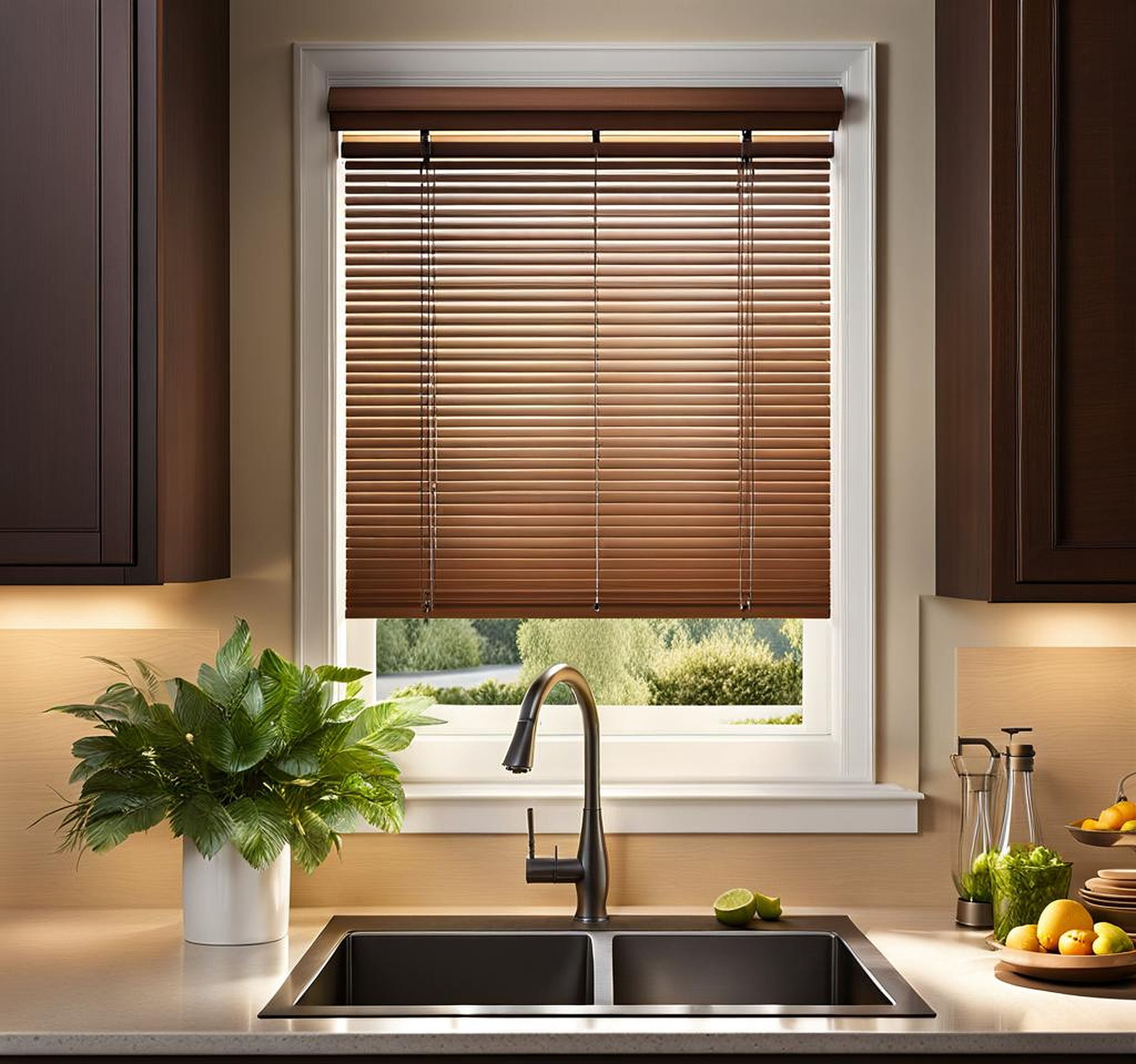 Kitchen Sink Window Blinds for a Sleek and Modern Kitchen