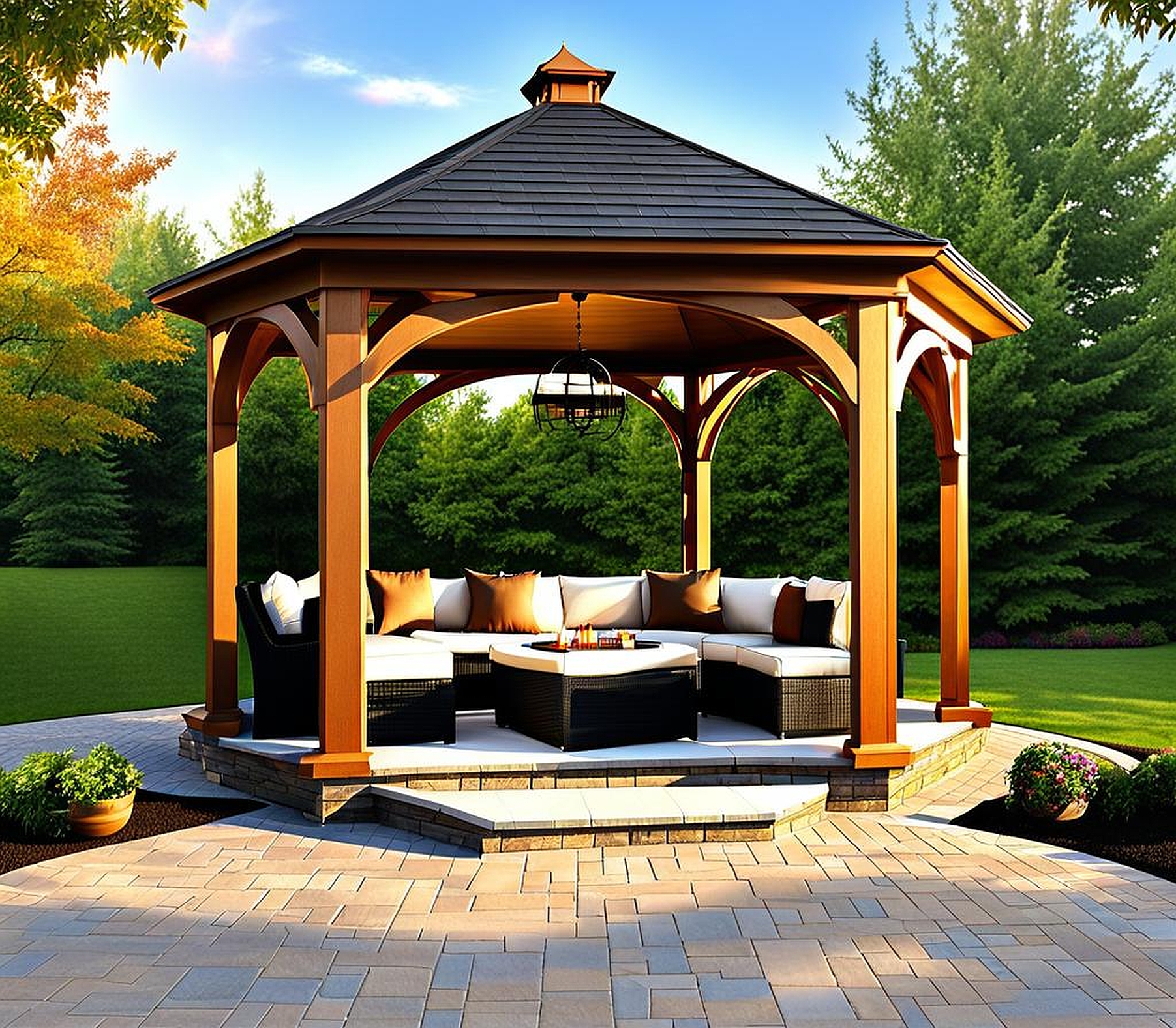 gazebo on paver patio