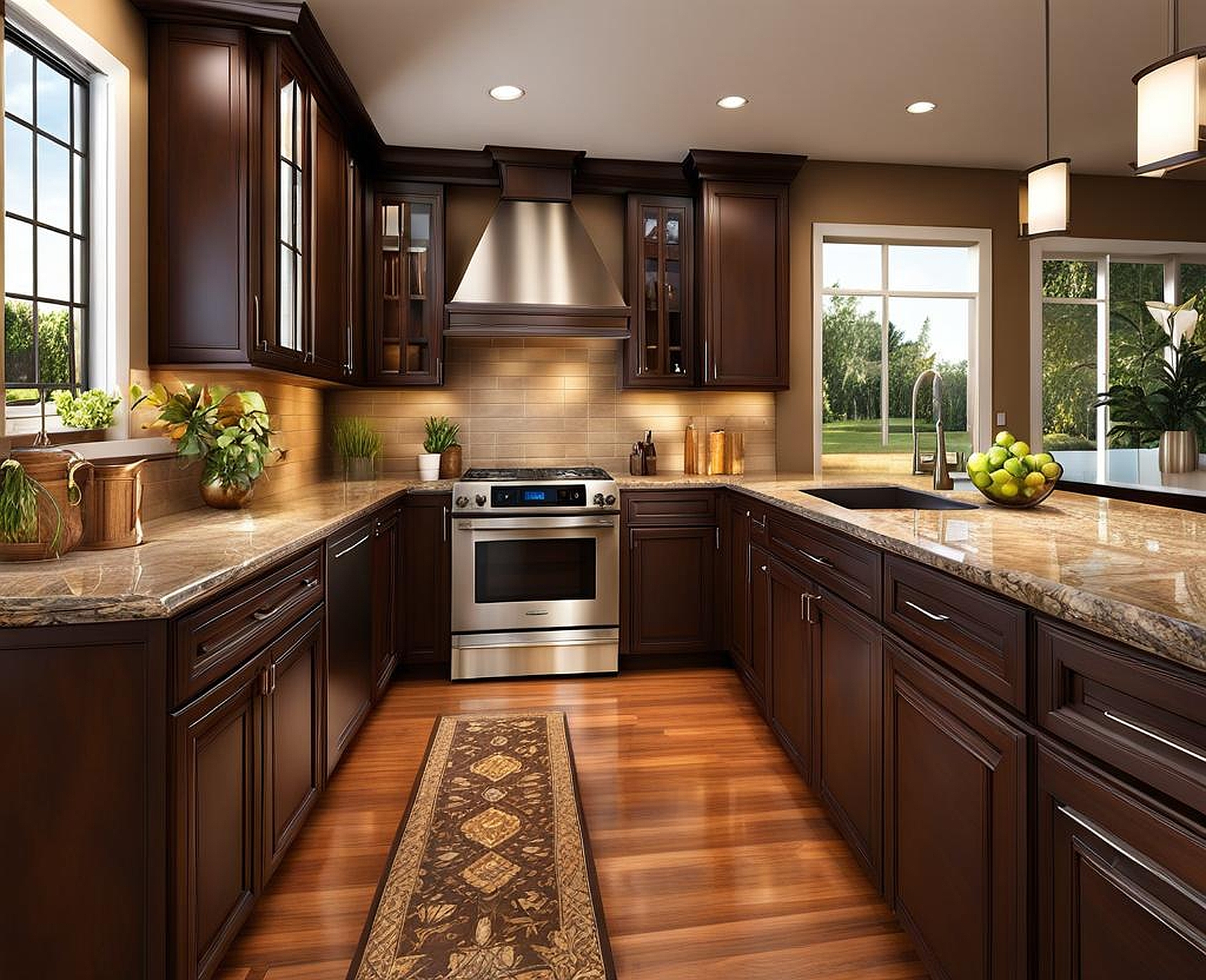 kitchen cabinets chocolate brown