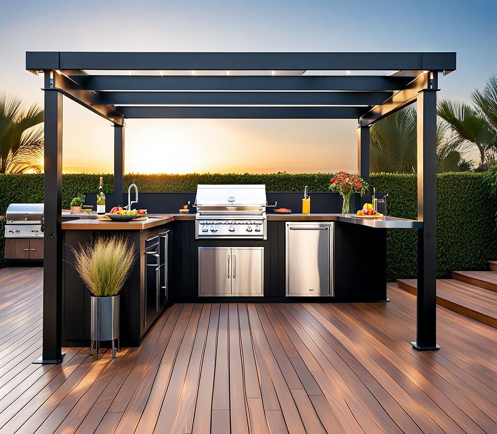 Outdoor Kitchen Steel Frame Kits for Modern Backyard Design