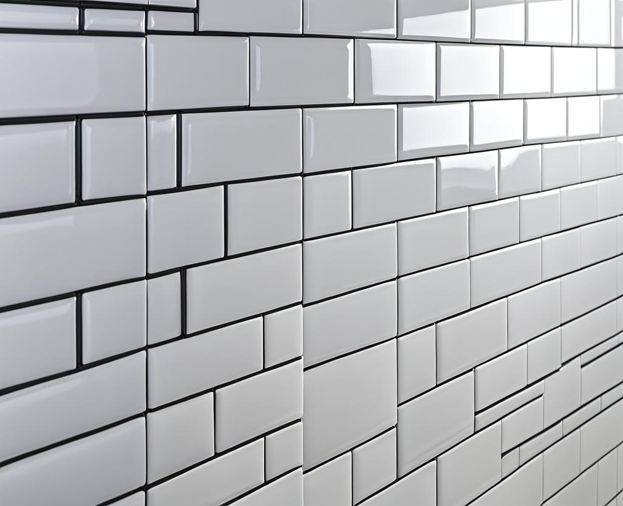 white subway tile black grout