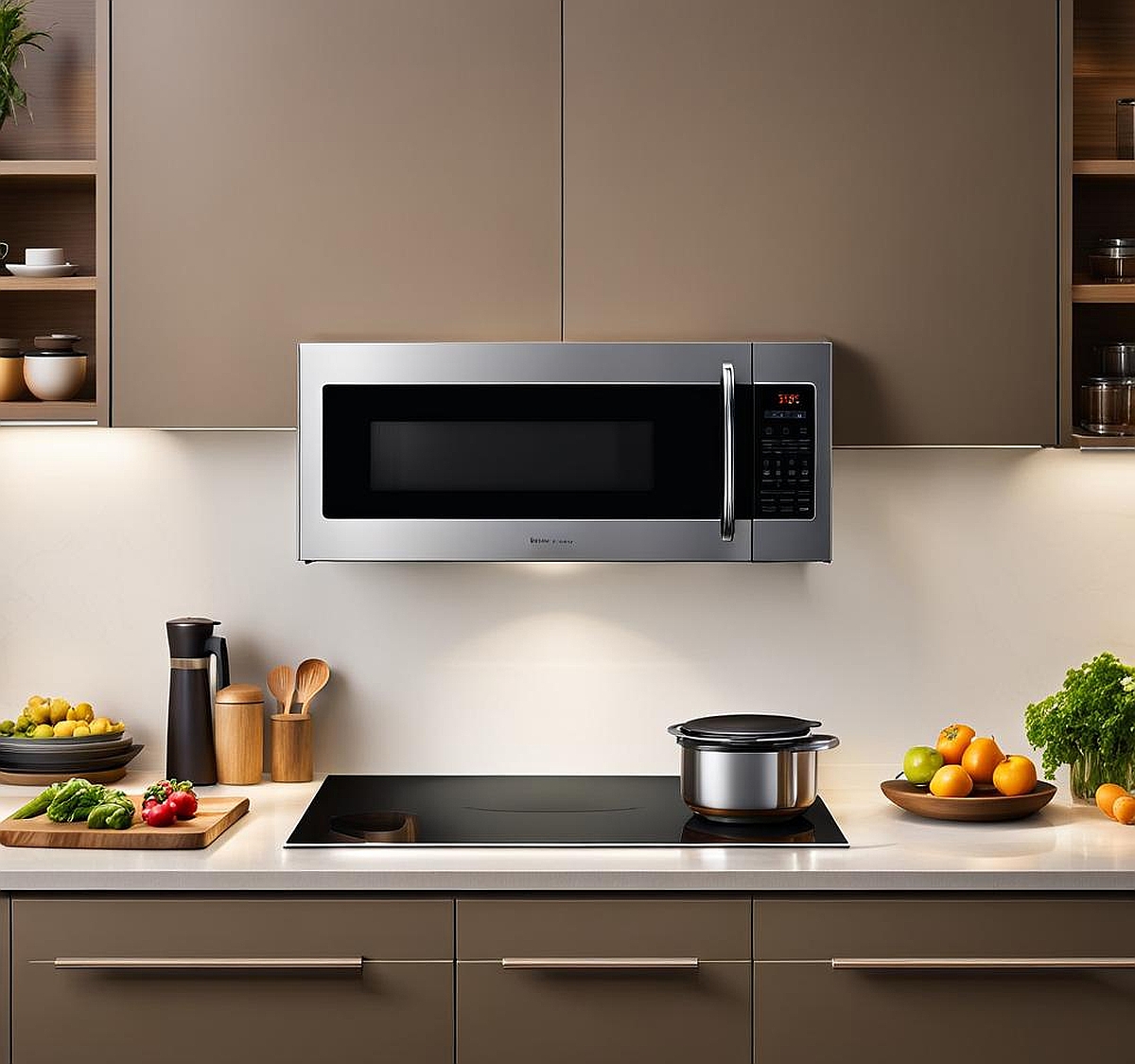 microwave oven placement in kitchen