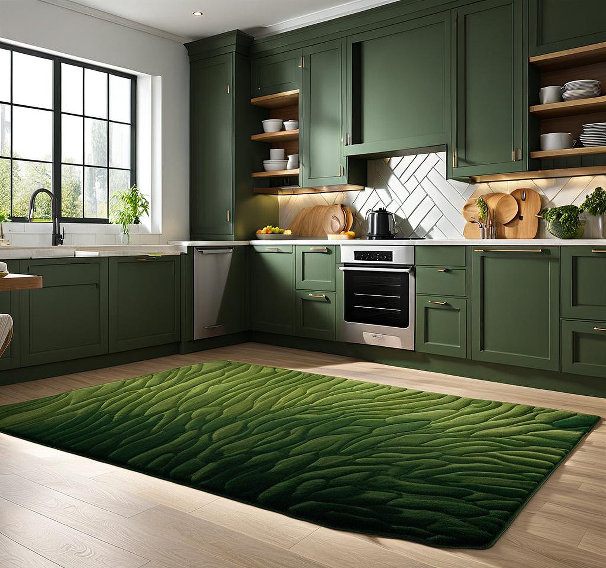 hunter green kitchen rugs