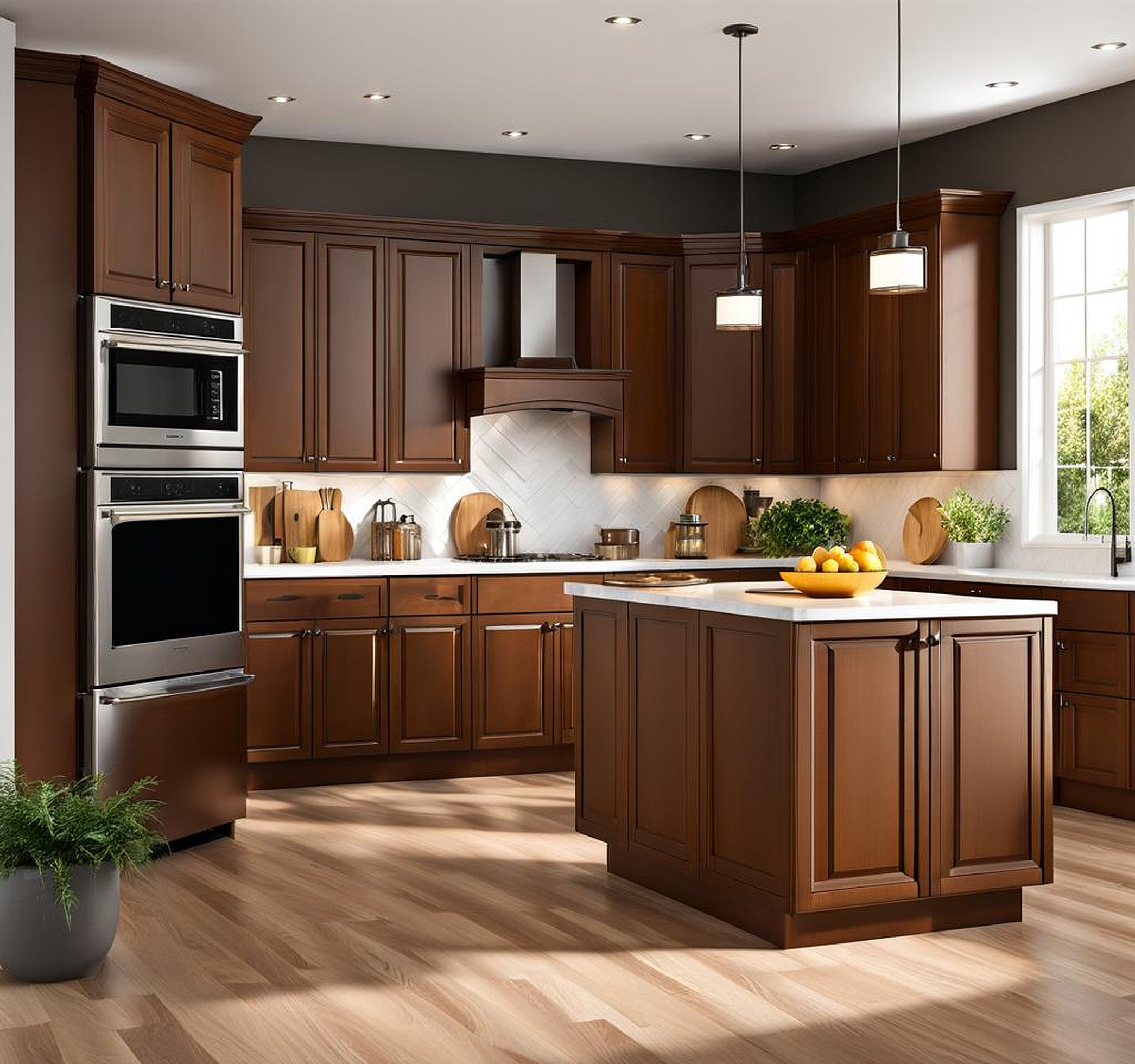 kitchen color with brown cabinets