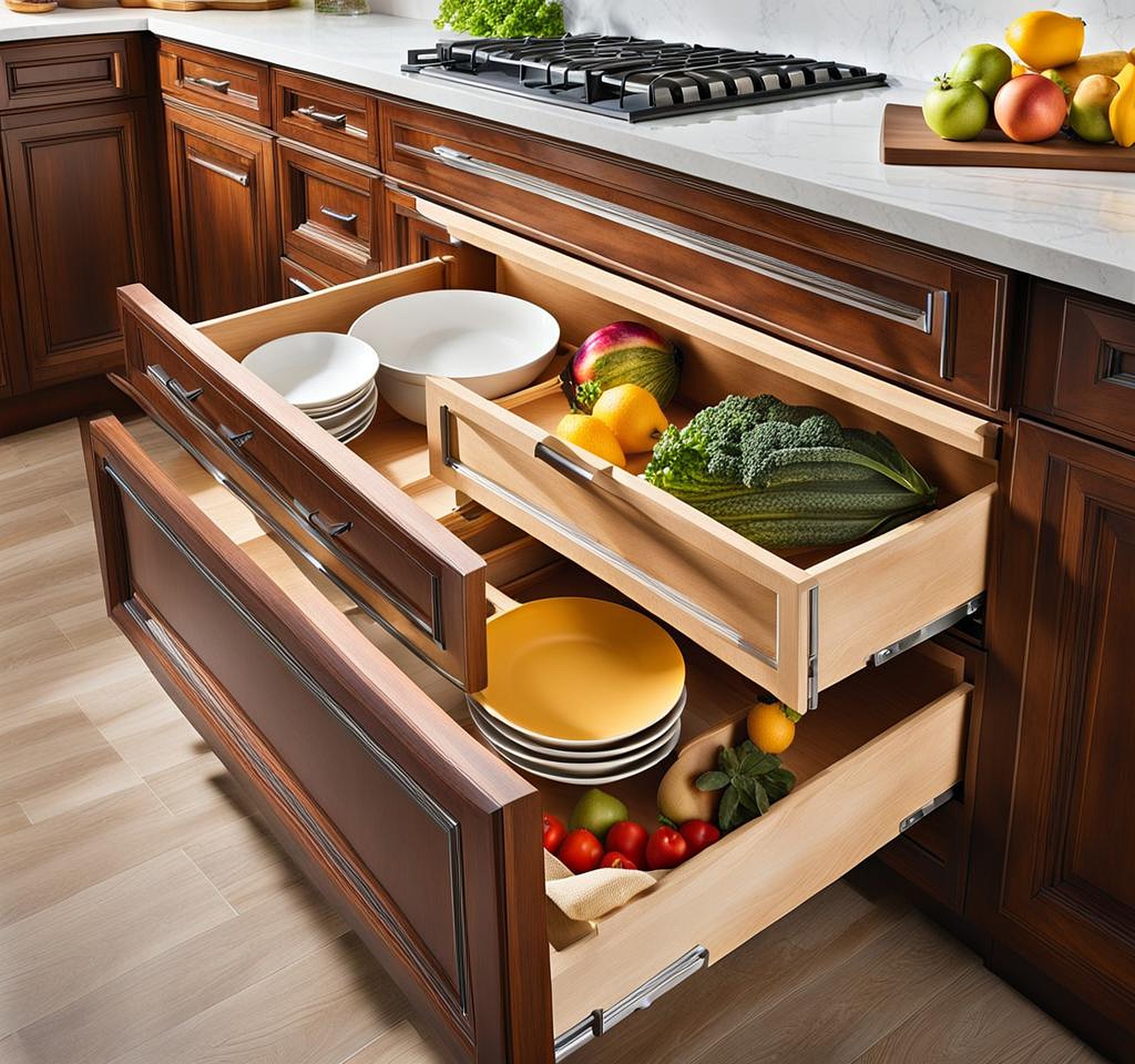 how to organize deep kitchen drawers