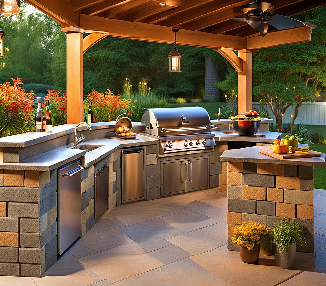 building an outdoor kitchen with cinder blocks