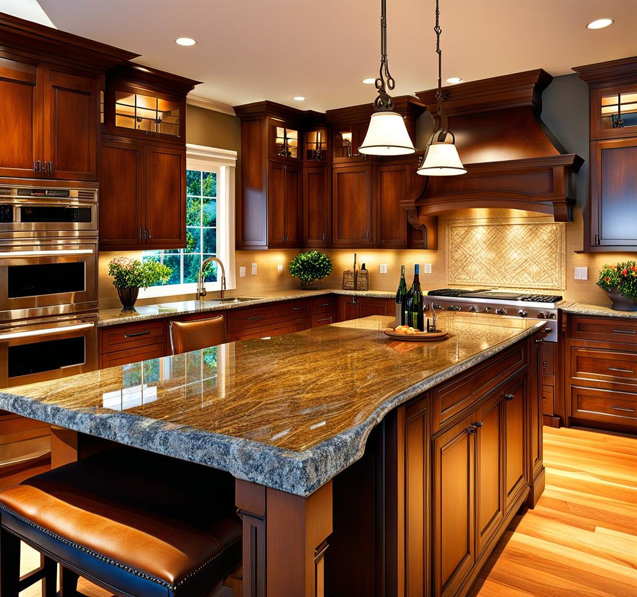 kitchen island with granite top