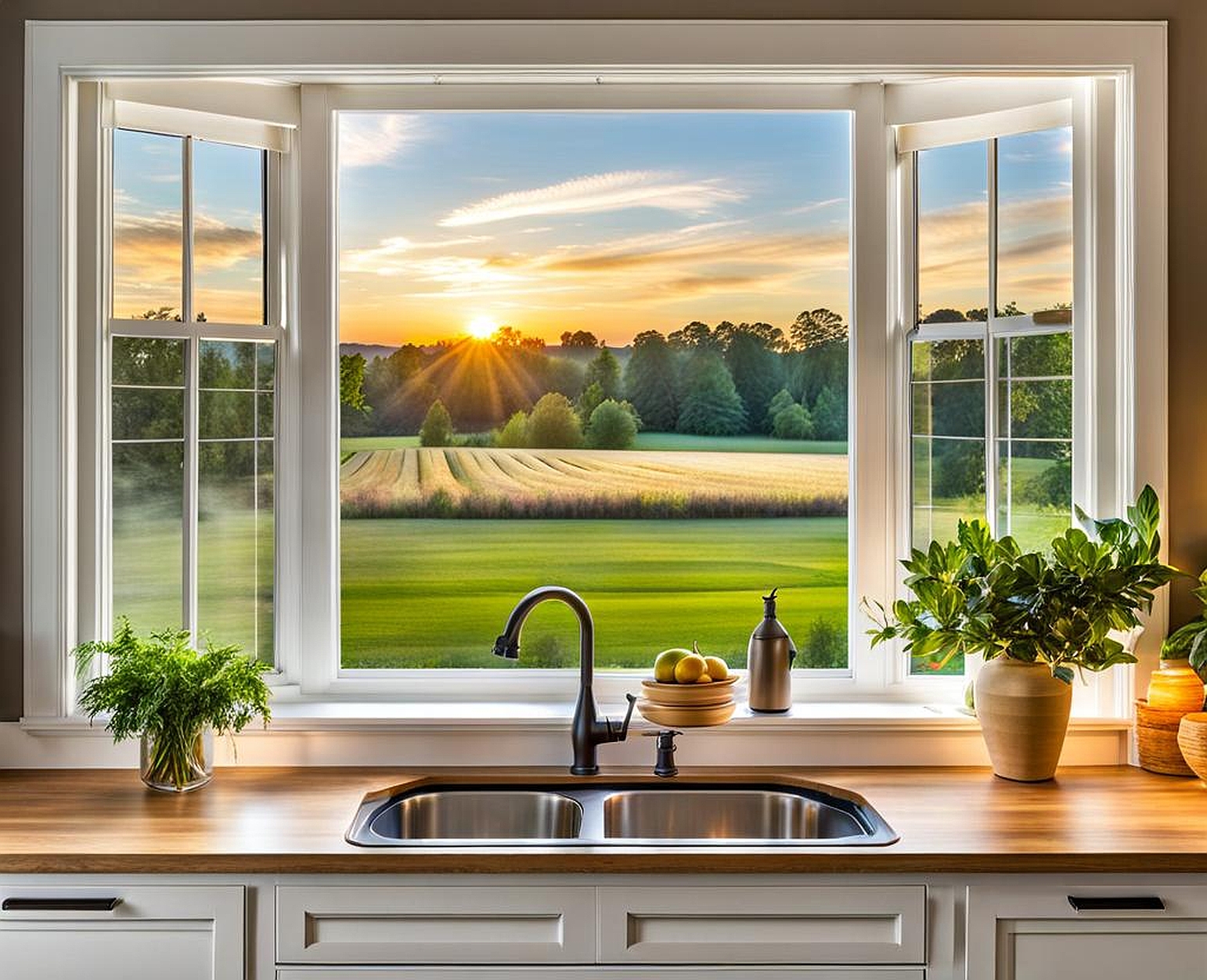 above kitchen window decor