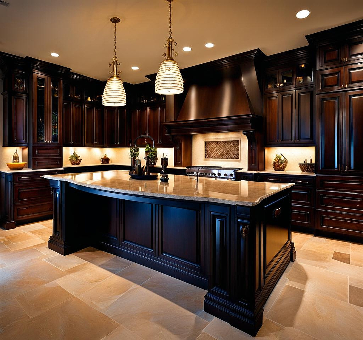 are dark kitchen cabinets in style