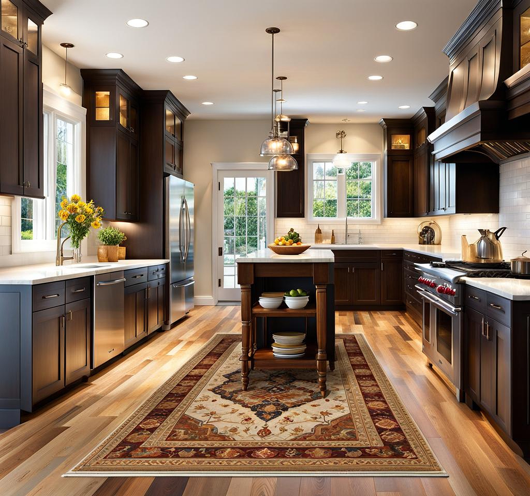 Stylish Area Rugs to Cozy Up Hardwood Kitchen Floors