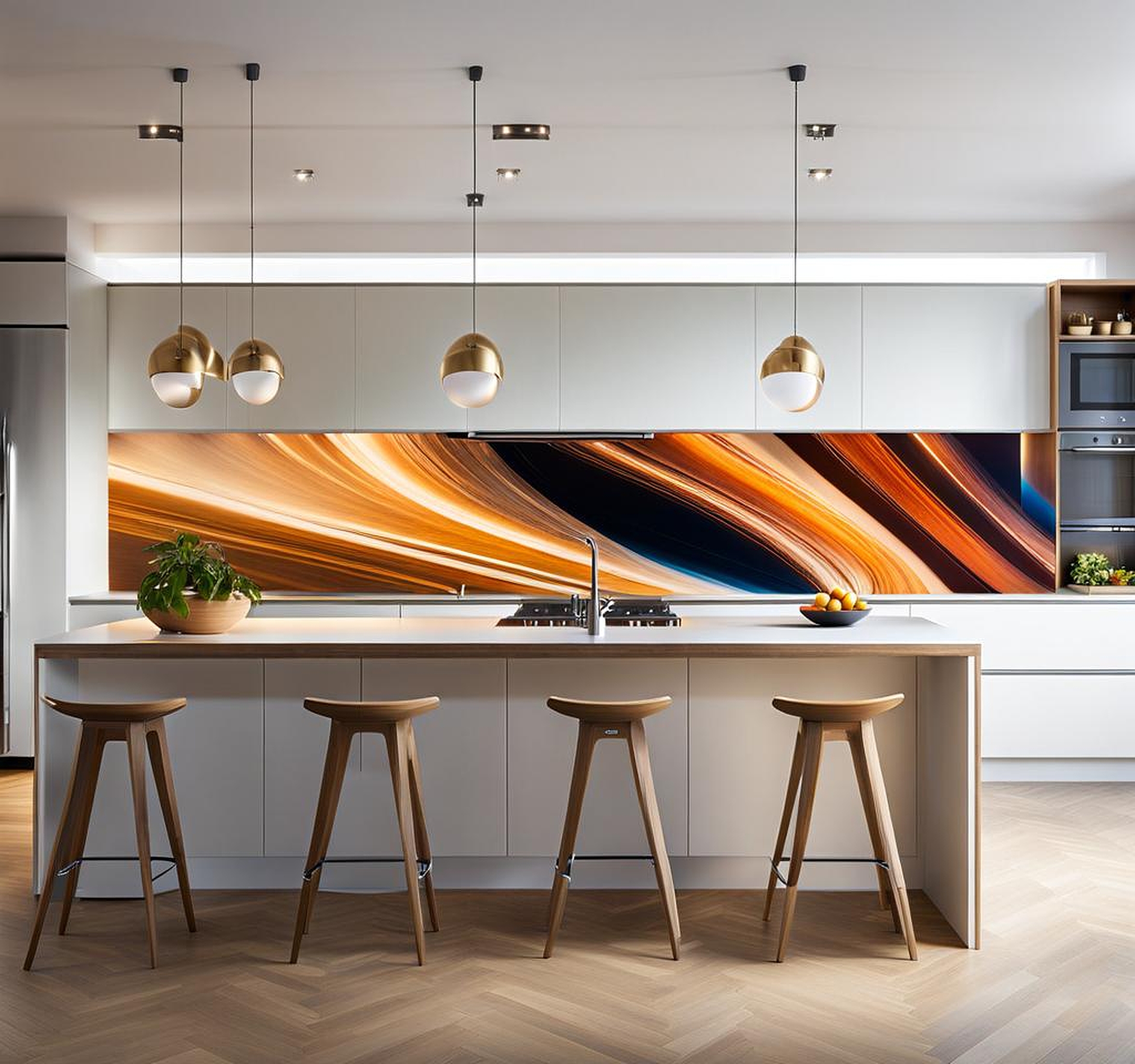 Visually Striking Artwork for Contemporary Kitchen Walls