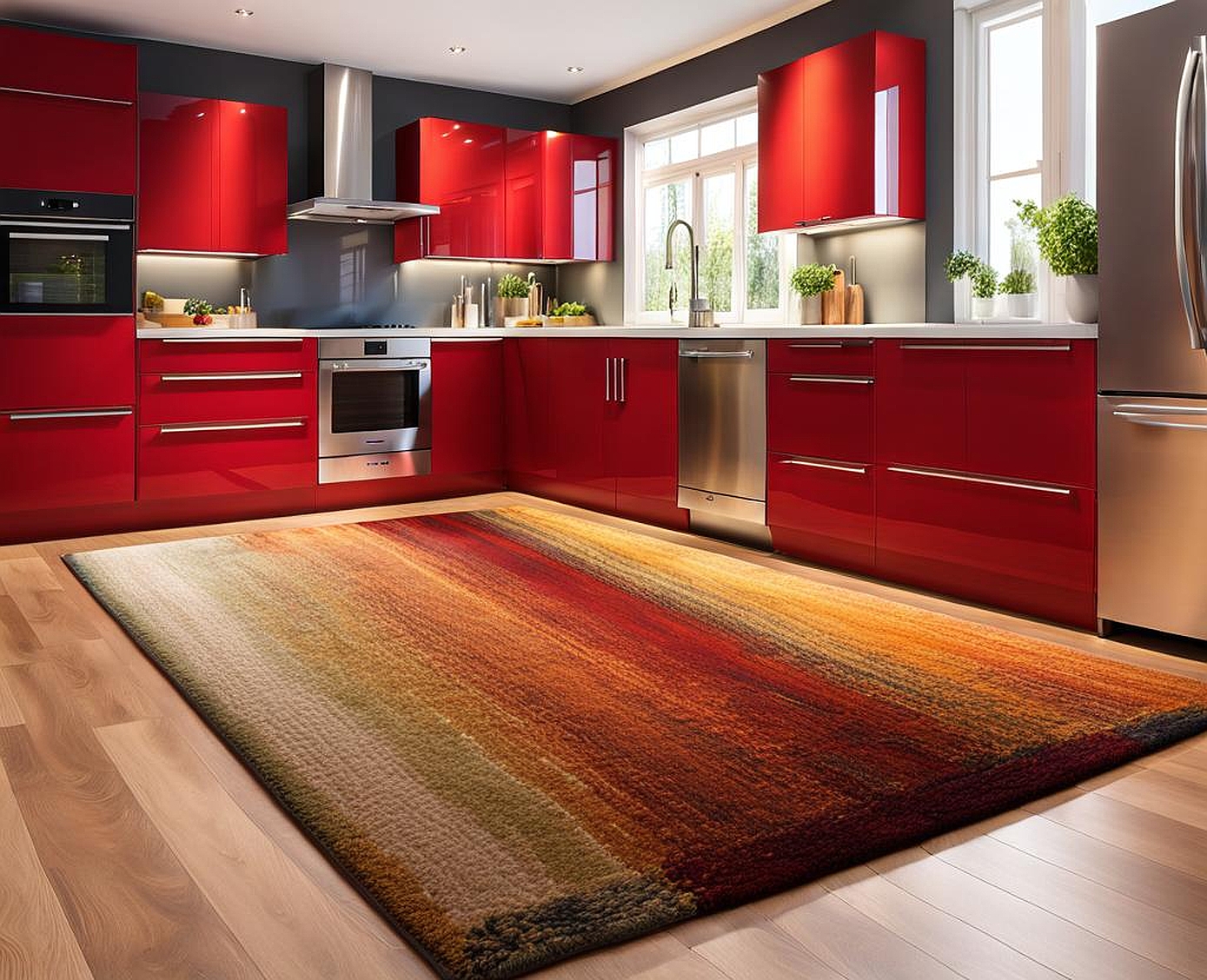 average kitchen rug size