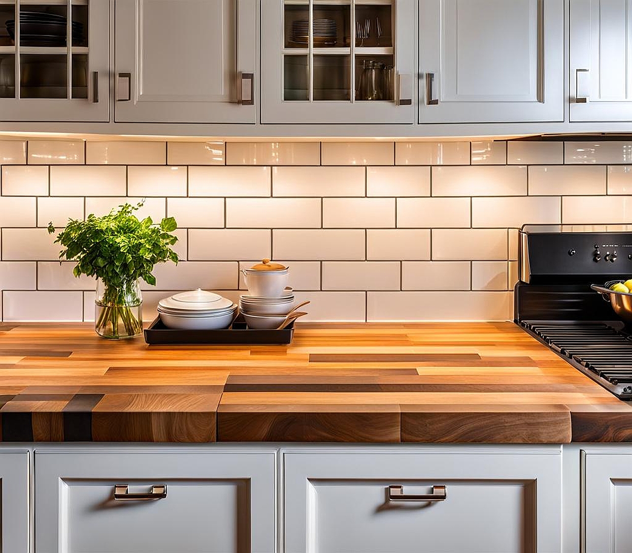 Impactful Backsplash Designs for Butcher Block Counters