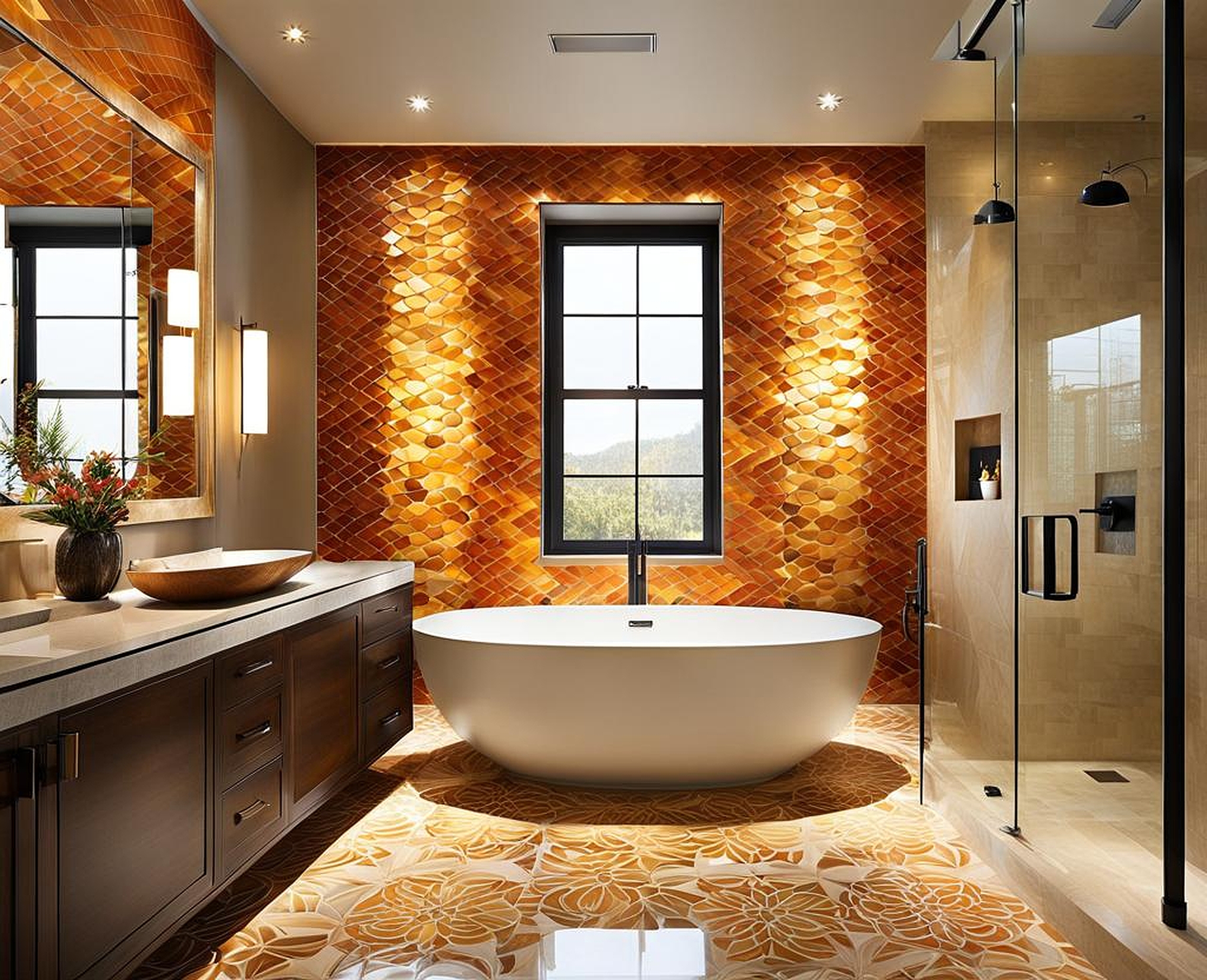 bathroom accent wall tile