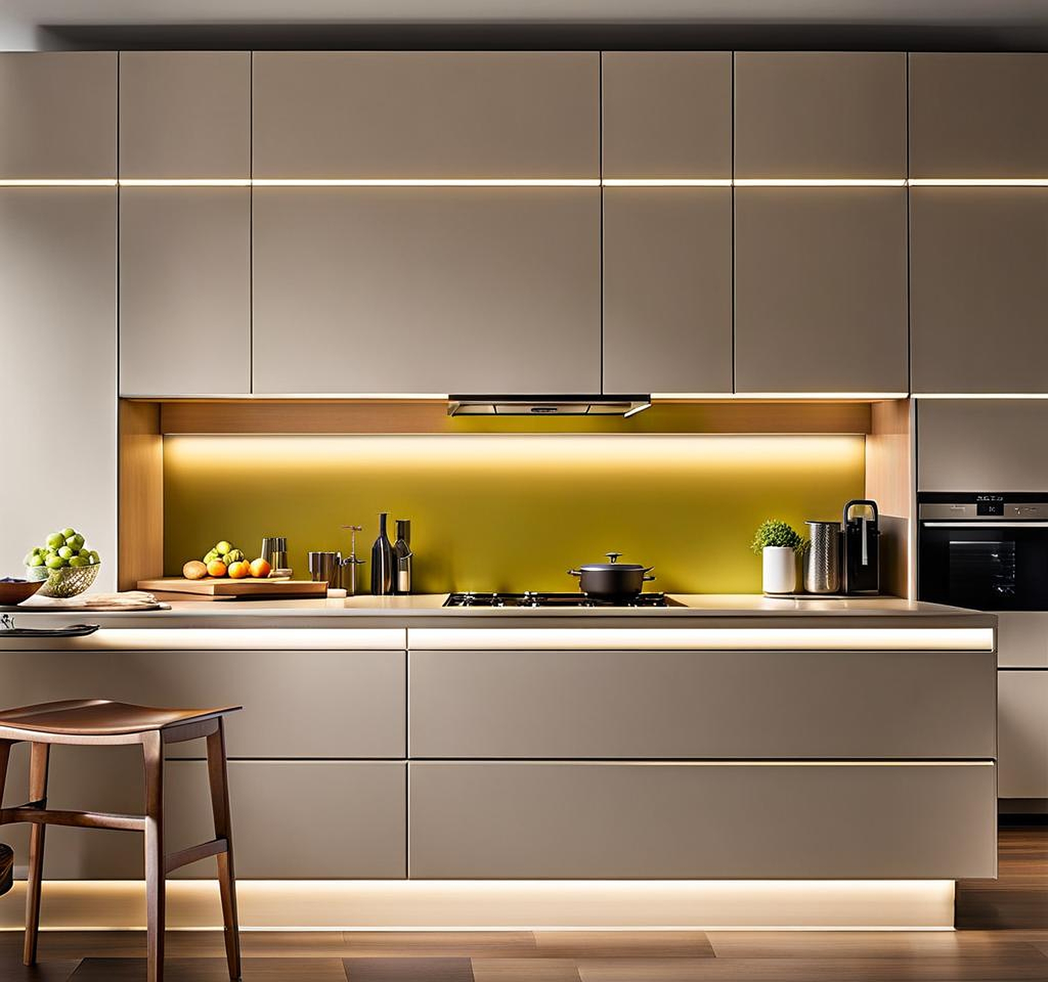 Stylish Battery Powered Lighting for Modern Kitchen Cabinets