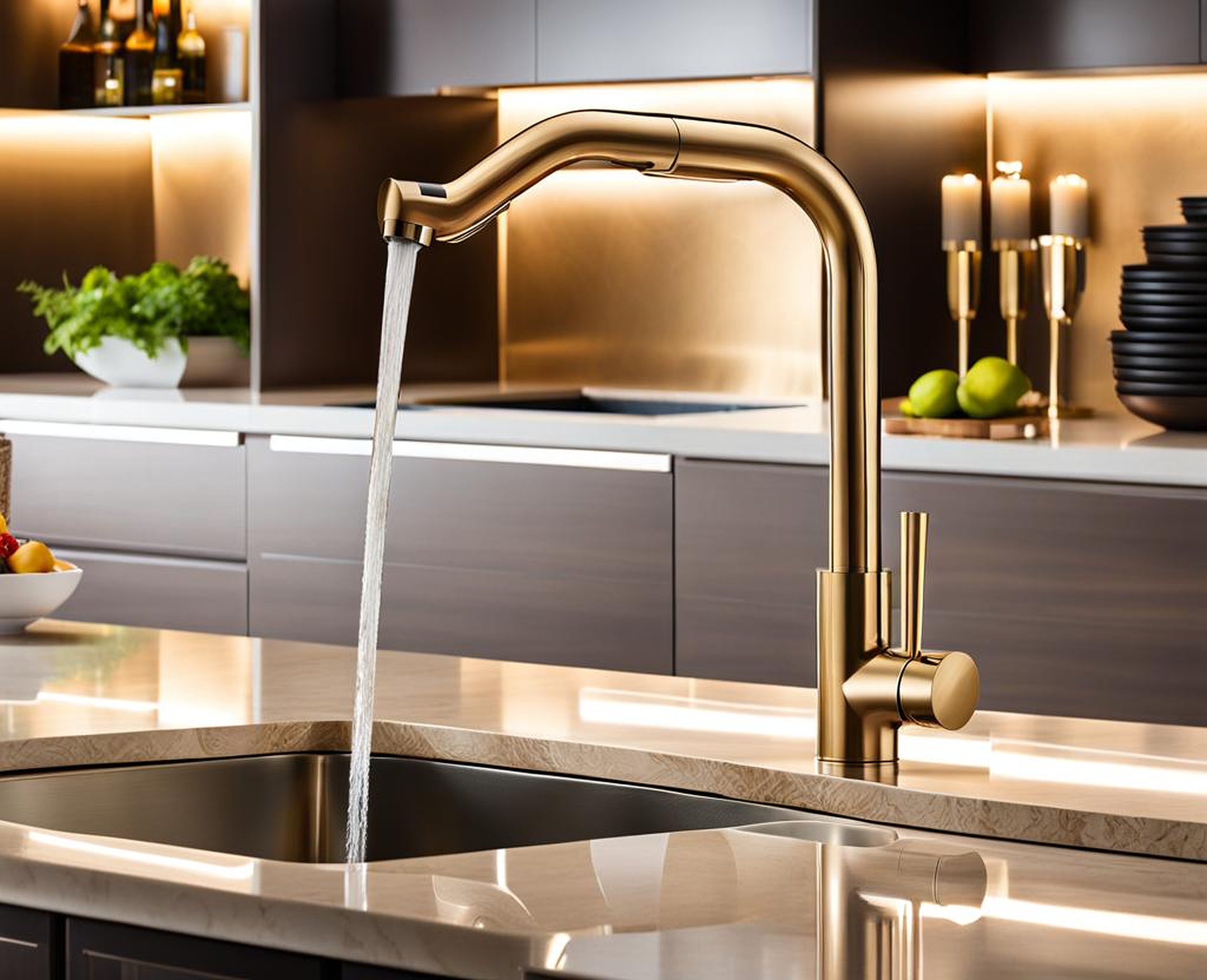 Striking Champagne Bronze Faucets for Your Dream Kitchen Oasis