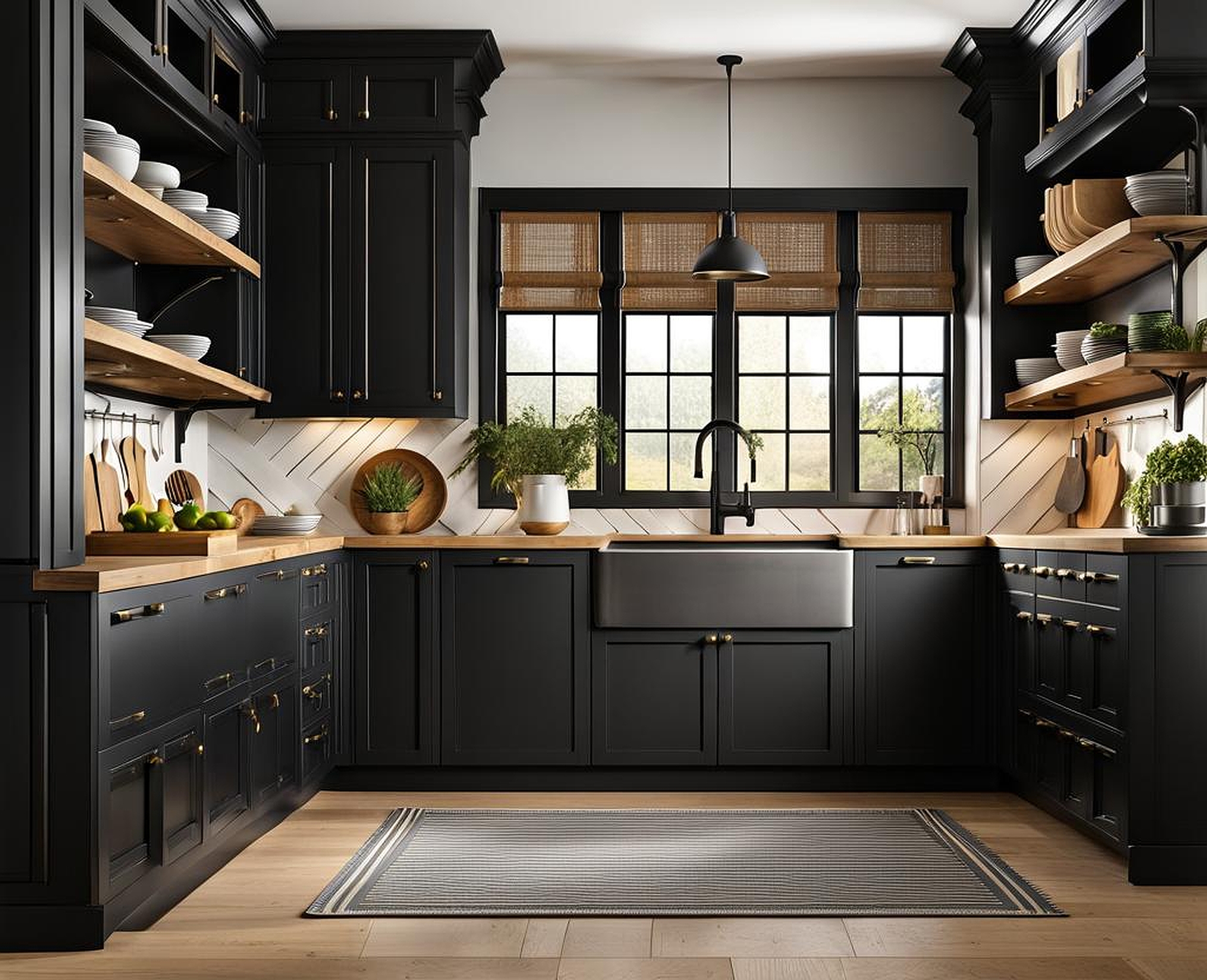 Timeless Black Farmhouse Kitchen Hardware Designs