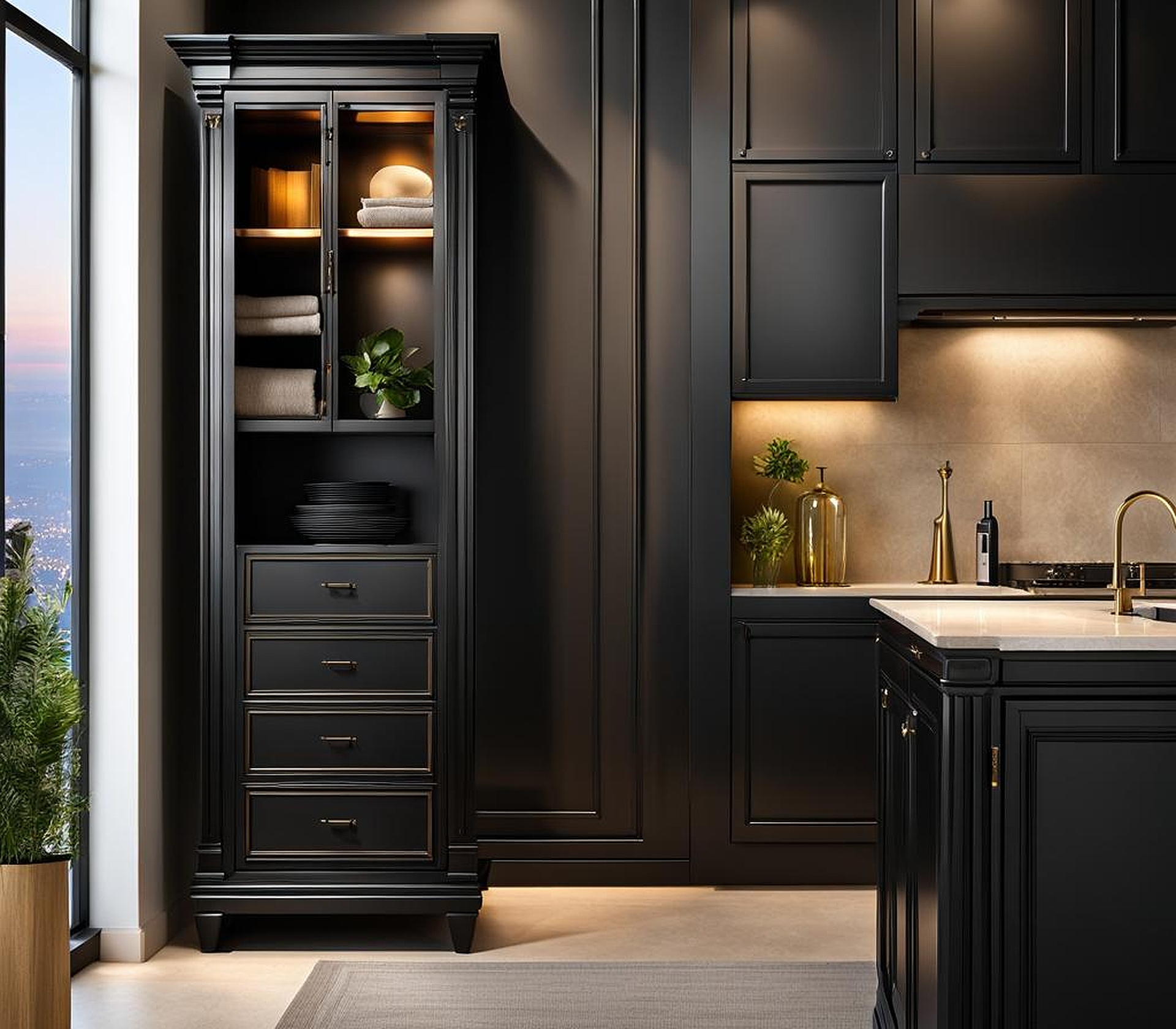 Reimagining Linen Storage with Black Metal Cabinets