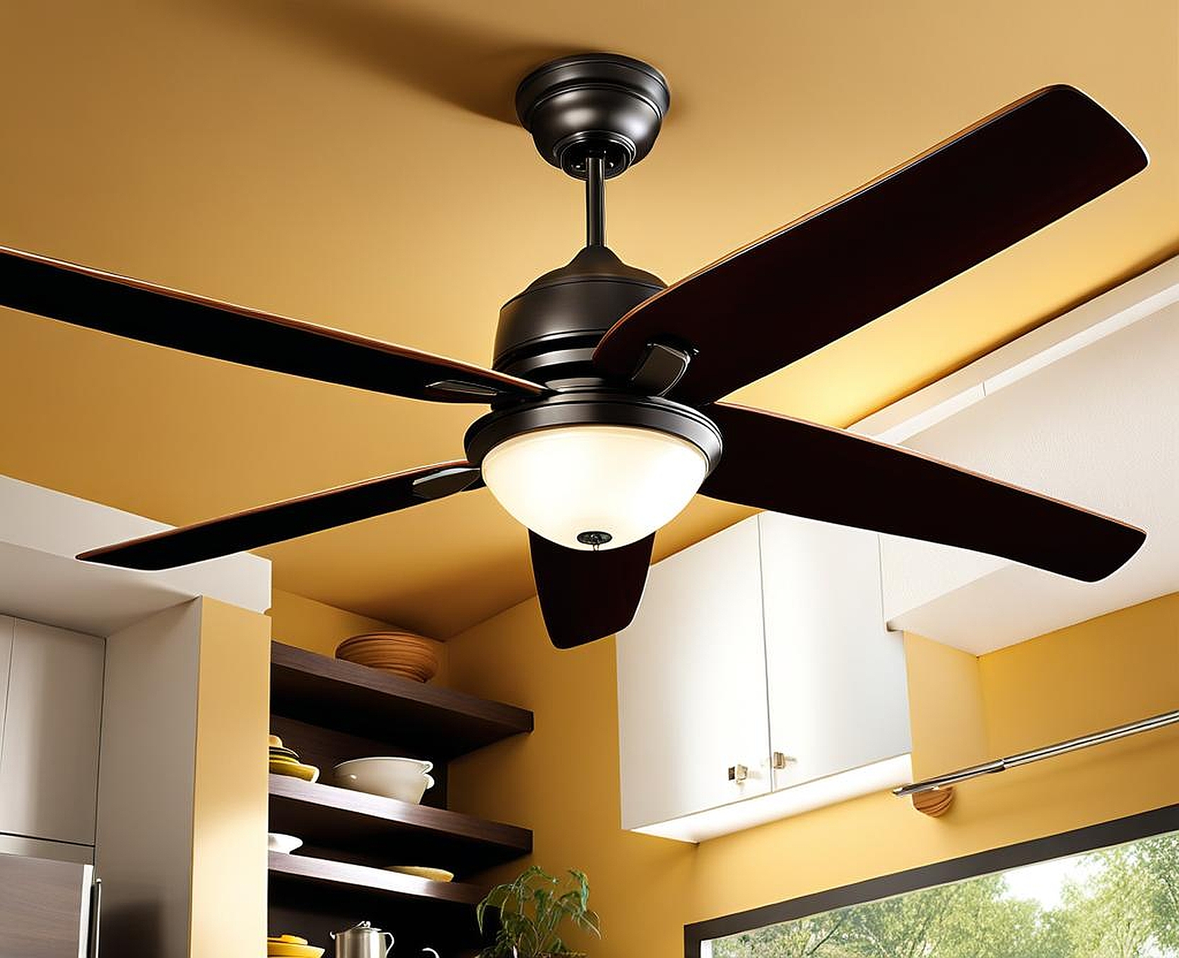 ceiling fan in a kitchen