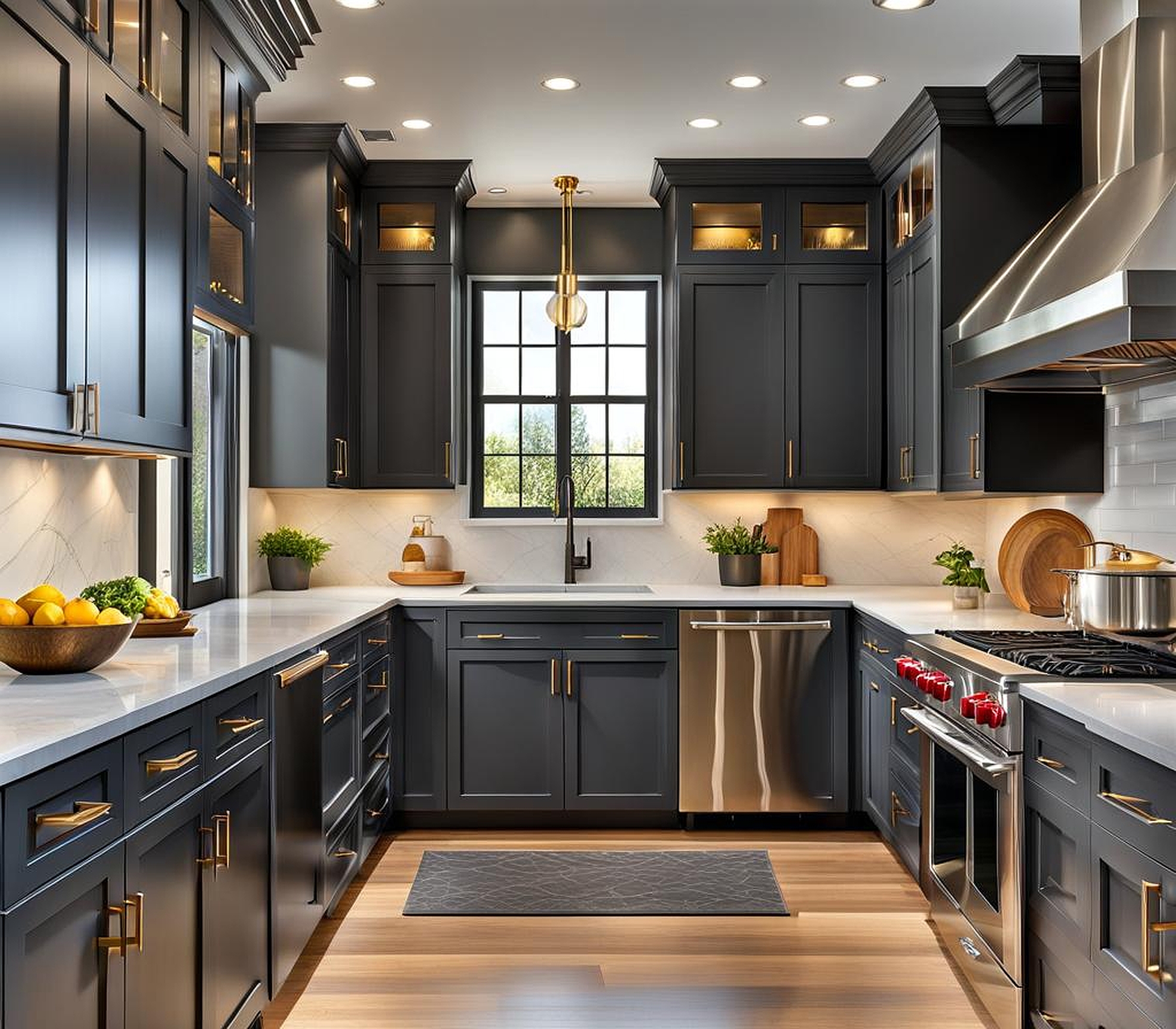 charcoal painted kitchen cabinets