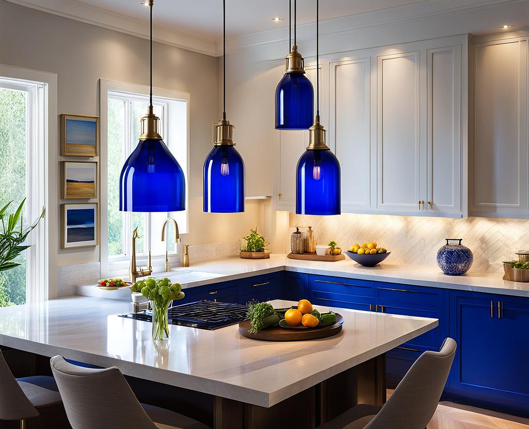 Stunning Cobalt Blue Pendant Lights for Kitchen Spaces