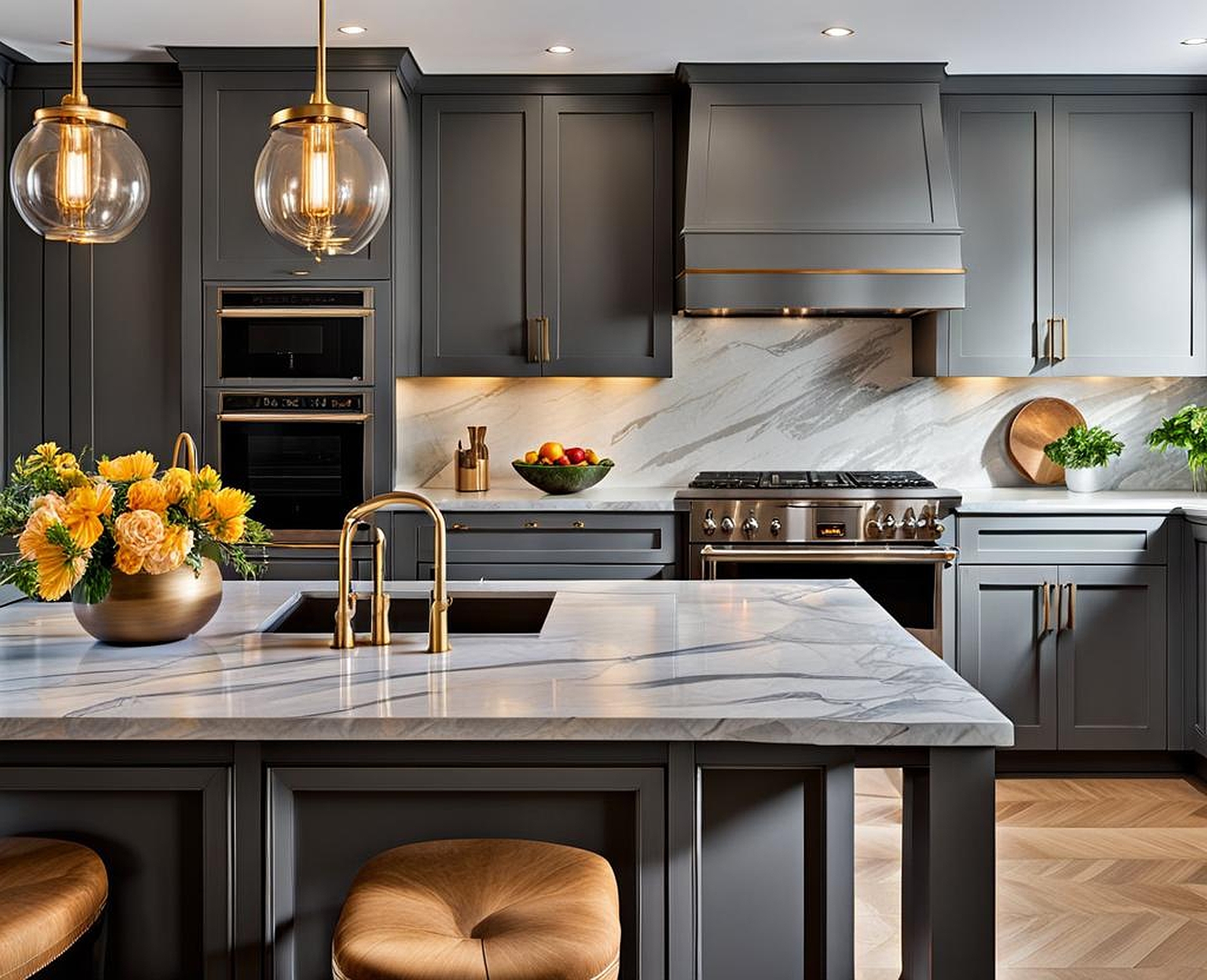 color schemes for grey kitchen cabinets