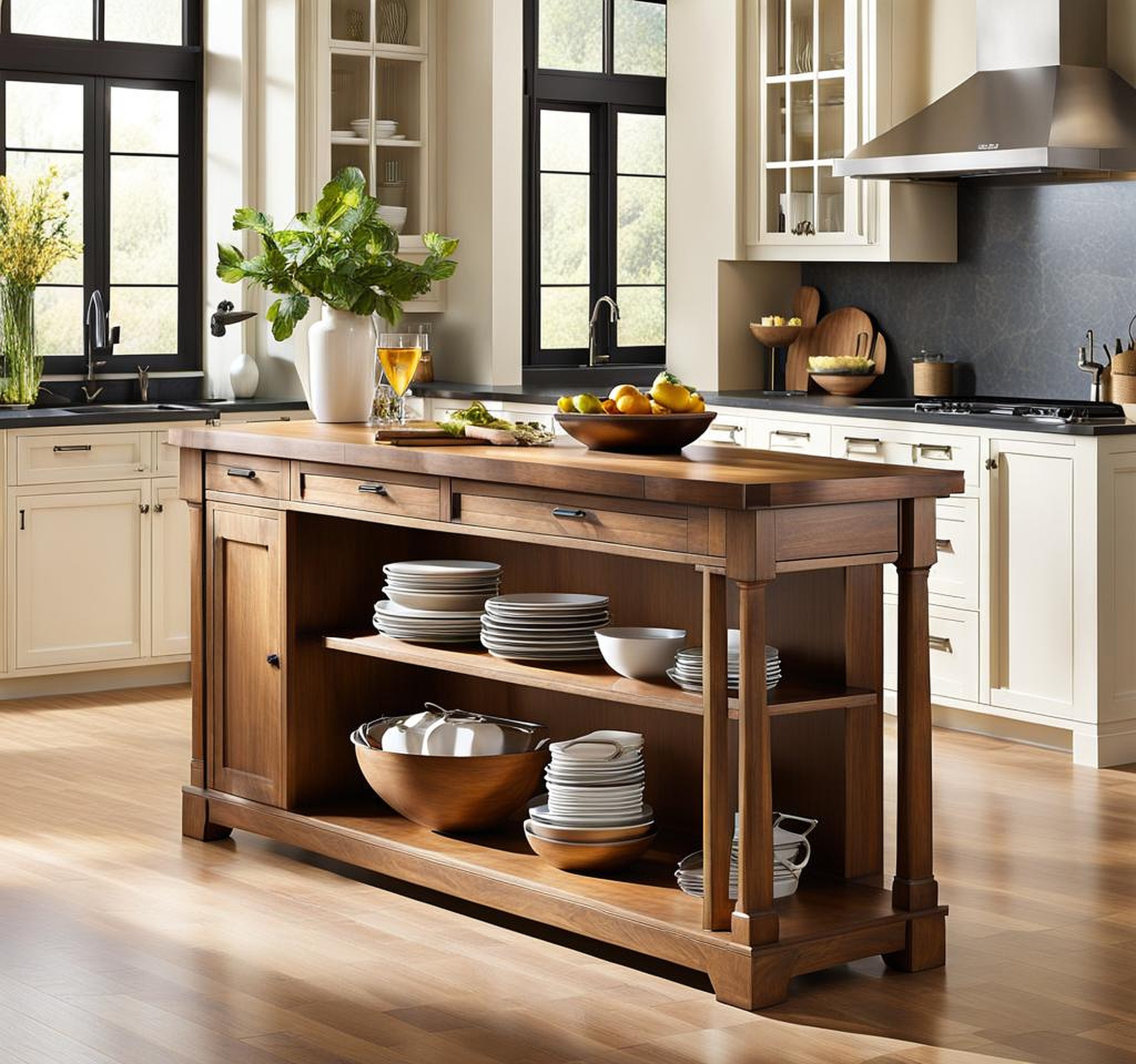 console table as kitchen island