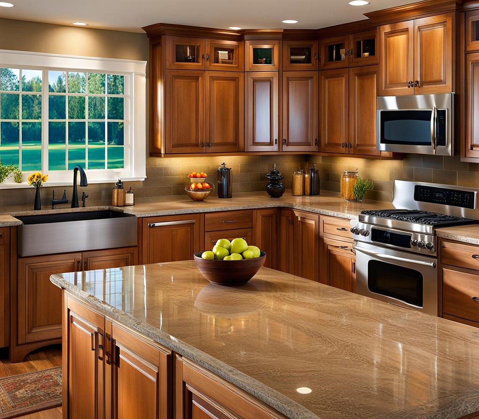 Stunning Countertops That Harmonize with Hickory Cabinets