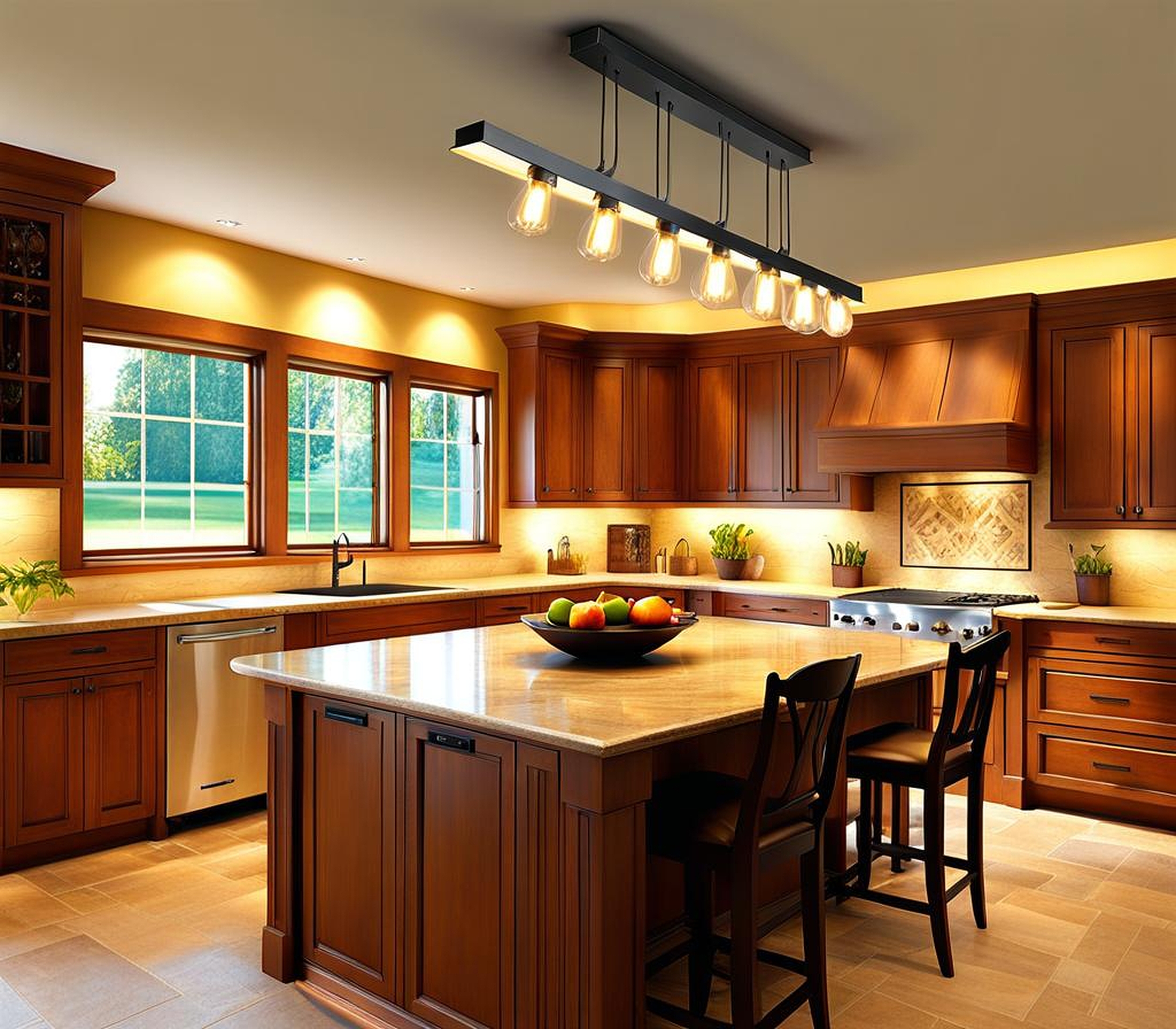 Radiant Ceiling Lights for Cozy Country Kitchens