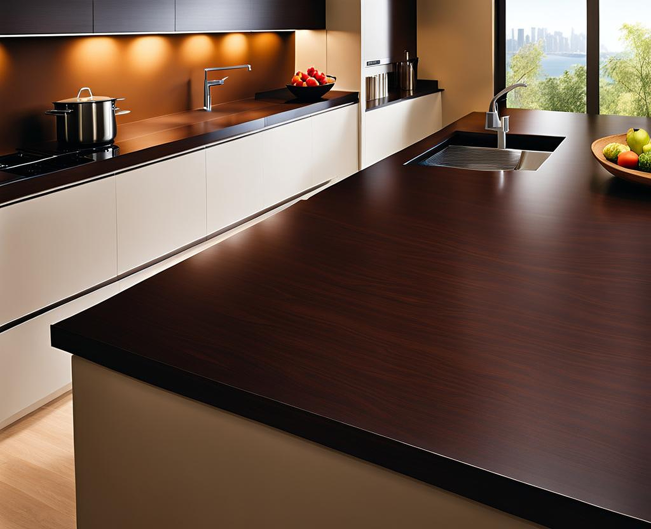 dark brown laminate countertops