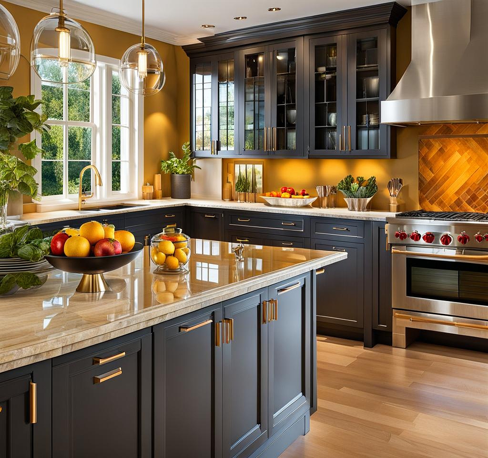 decor for glass kitchen cabinets