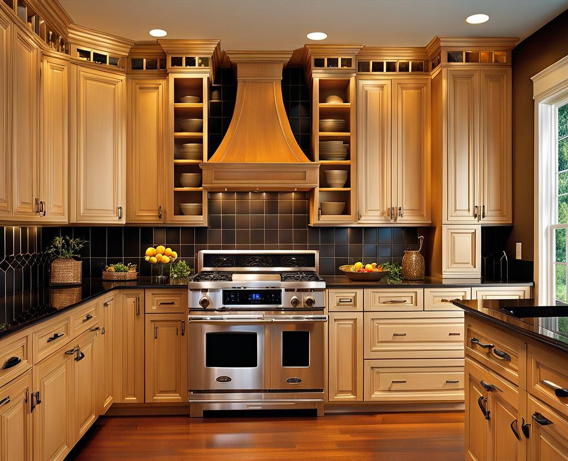 Decorative Flair Atop Kitchen Cabinets