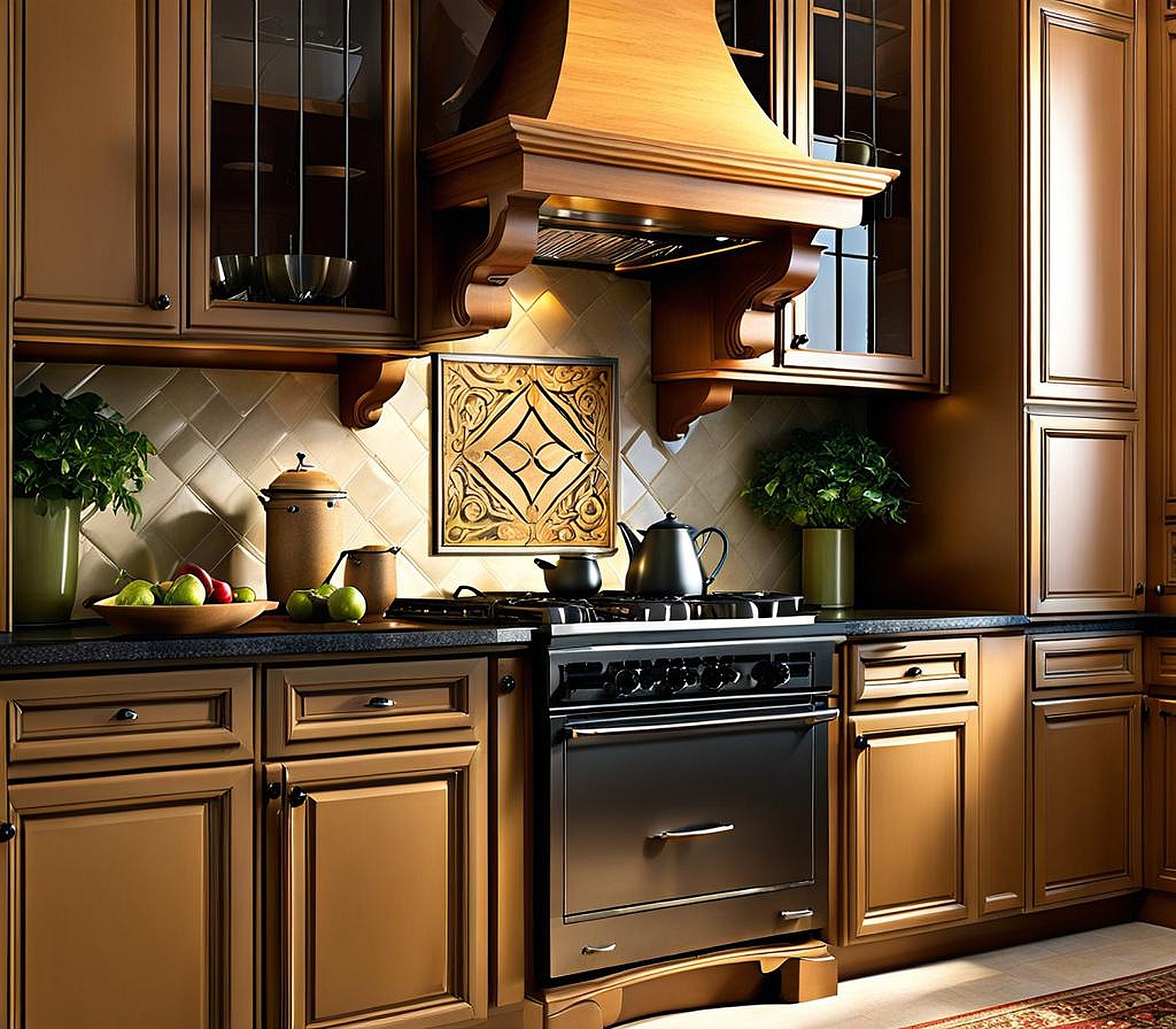 Tasteful Cabinet Top Decorating for Inviting Kitchens