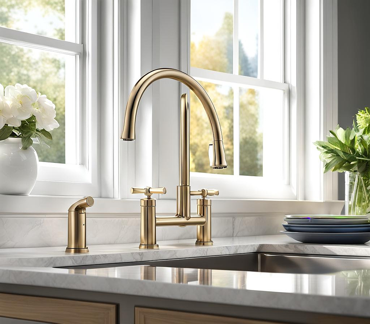 delta corin 2-handle wall-mount kitchen faucet