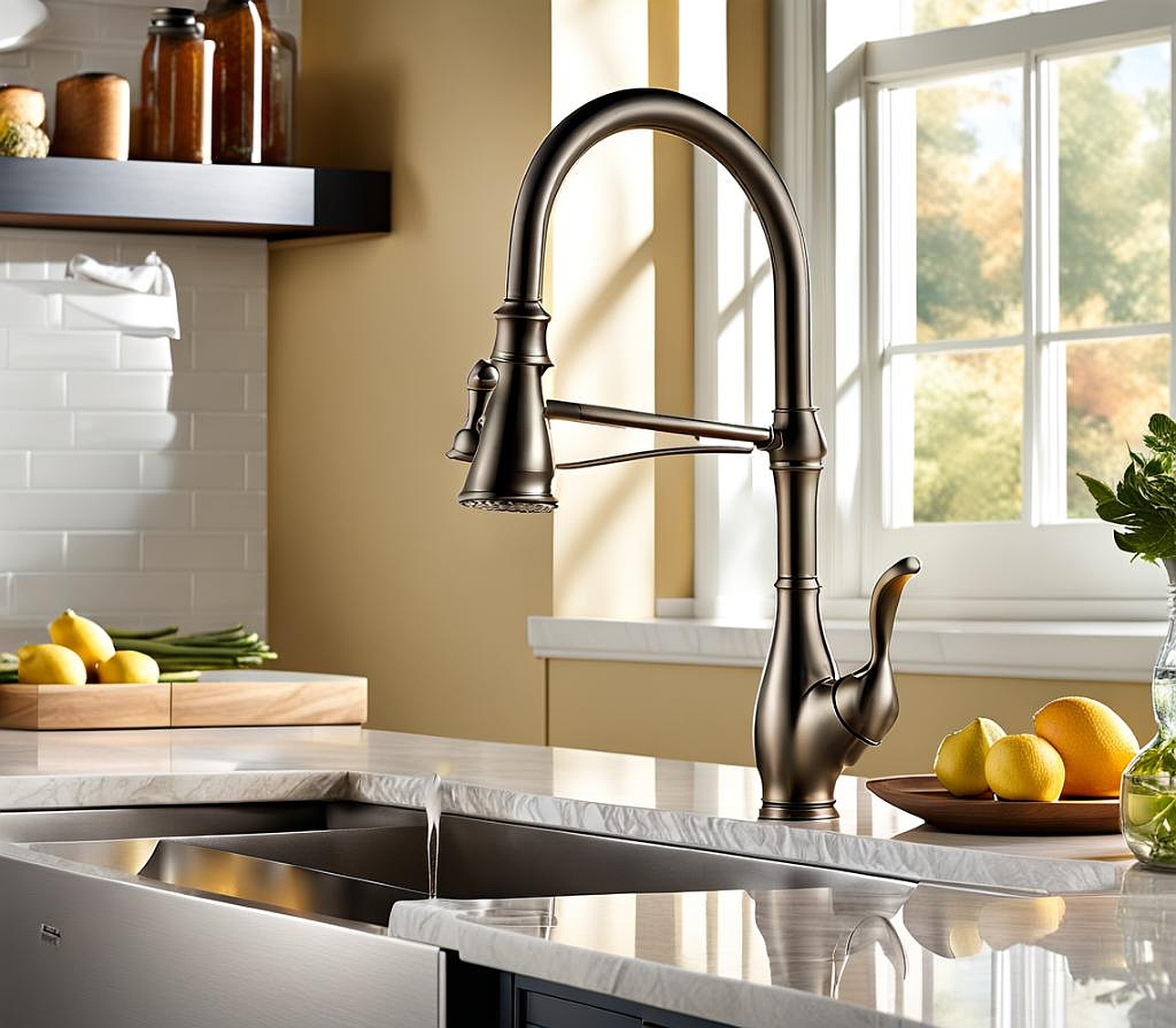 delta leland pull-down kitchen faucet with magnetic docking spray head